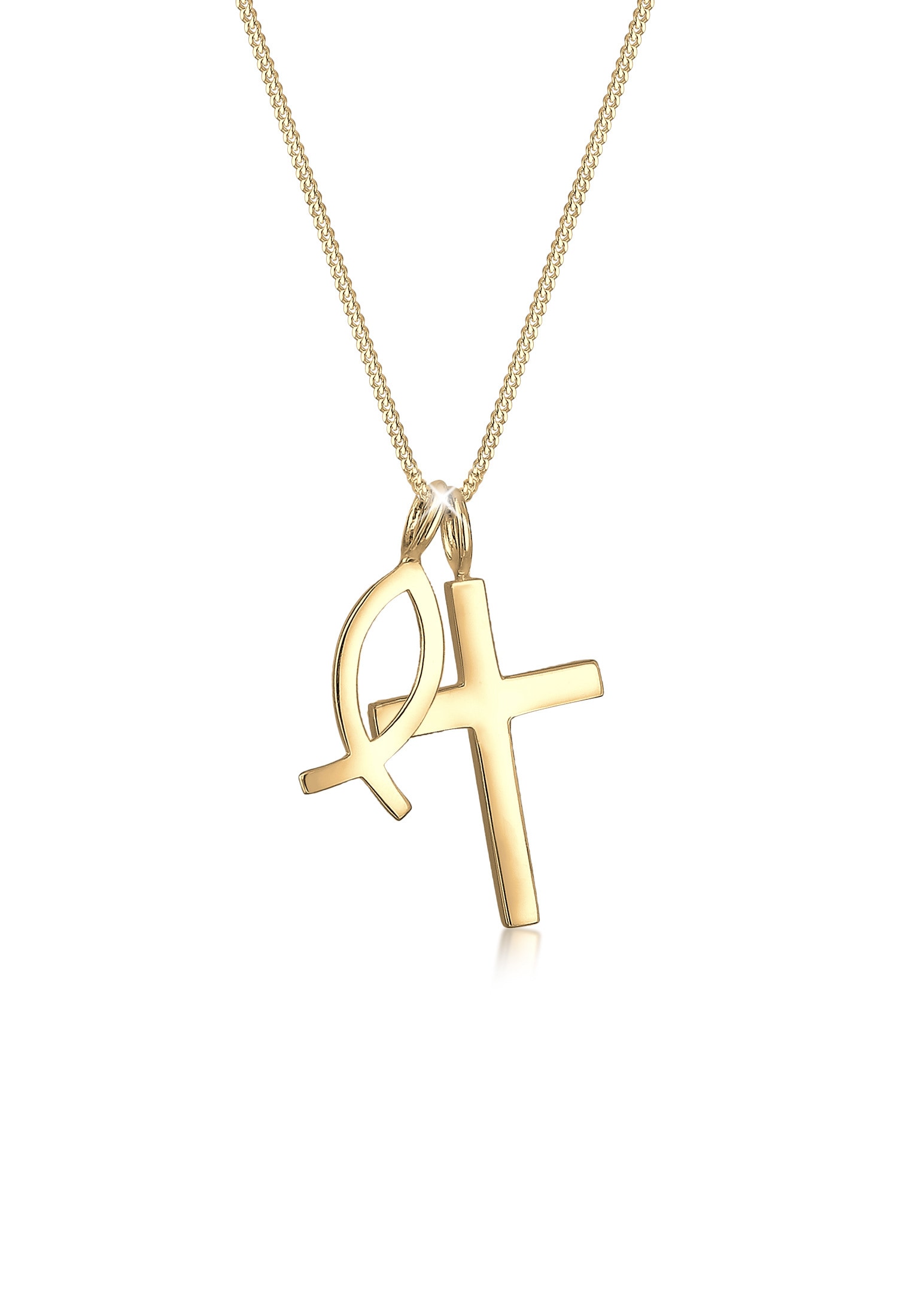 Elli Kette mit Anhänger »Kreuz 925 | kaufen Religion Symbol I\'m Fisch Silber« online walking