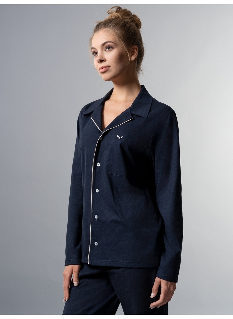 Trigema Schlafanzug »TRIGEMA I\'m | mit kaufen Knopfleiste« walking Schickes online Schlafanzug Oberteil