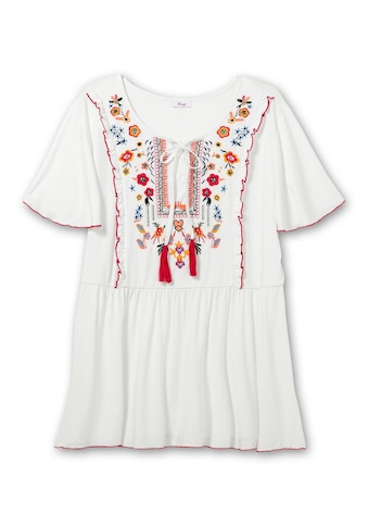 sheego by Joe Browns Blusenshirt »Shirt«, mit Blumenstickerei und Flügelärmel kaufen
