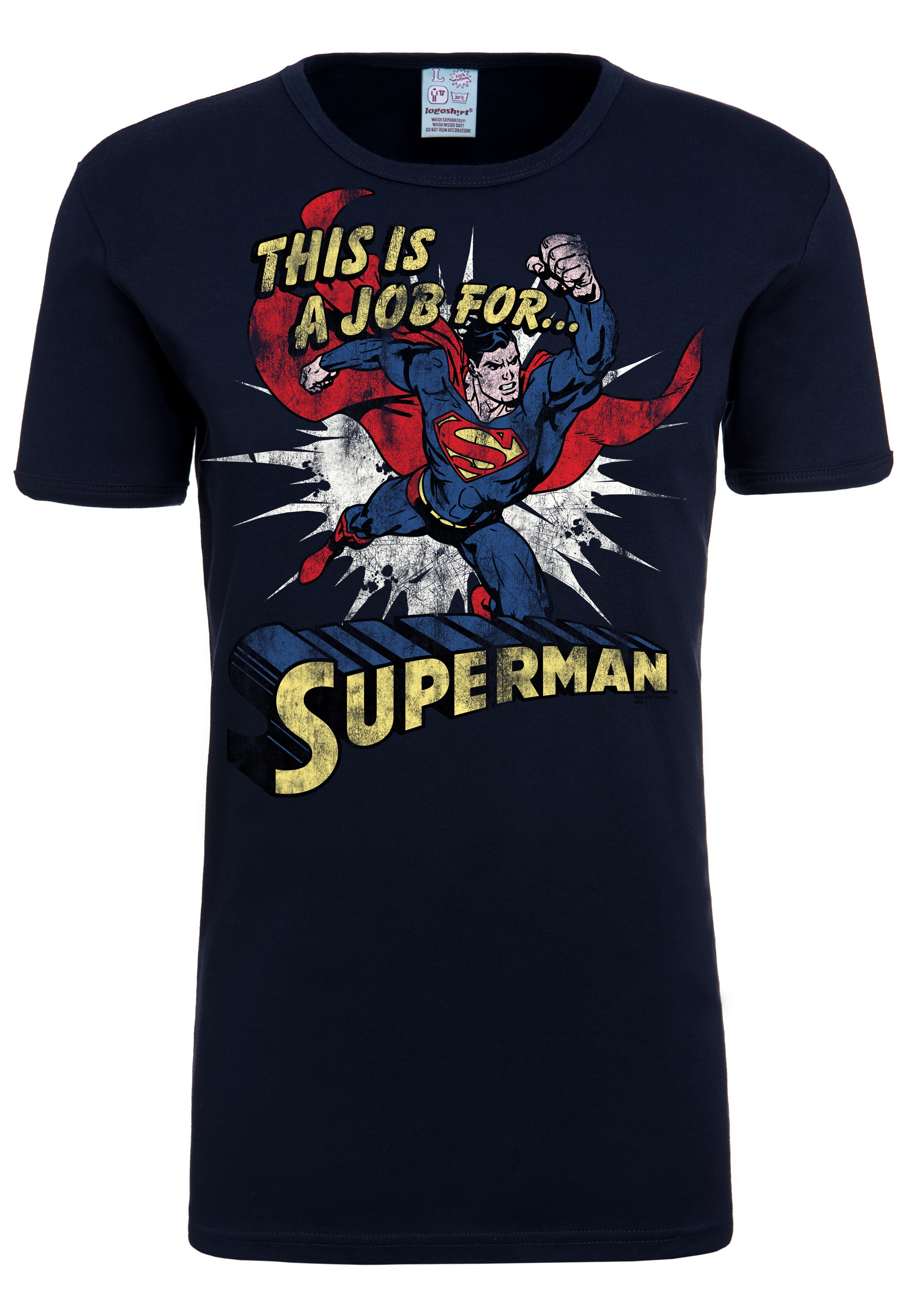 »Superman«, mit LOGOSHIRT Originaldesign T-Shirt bestellen lizenzierten
