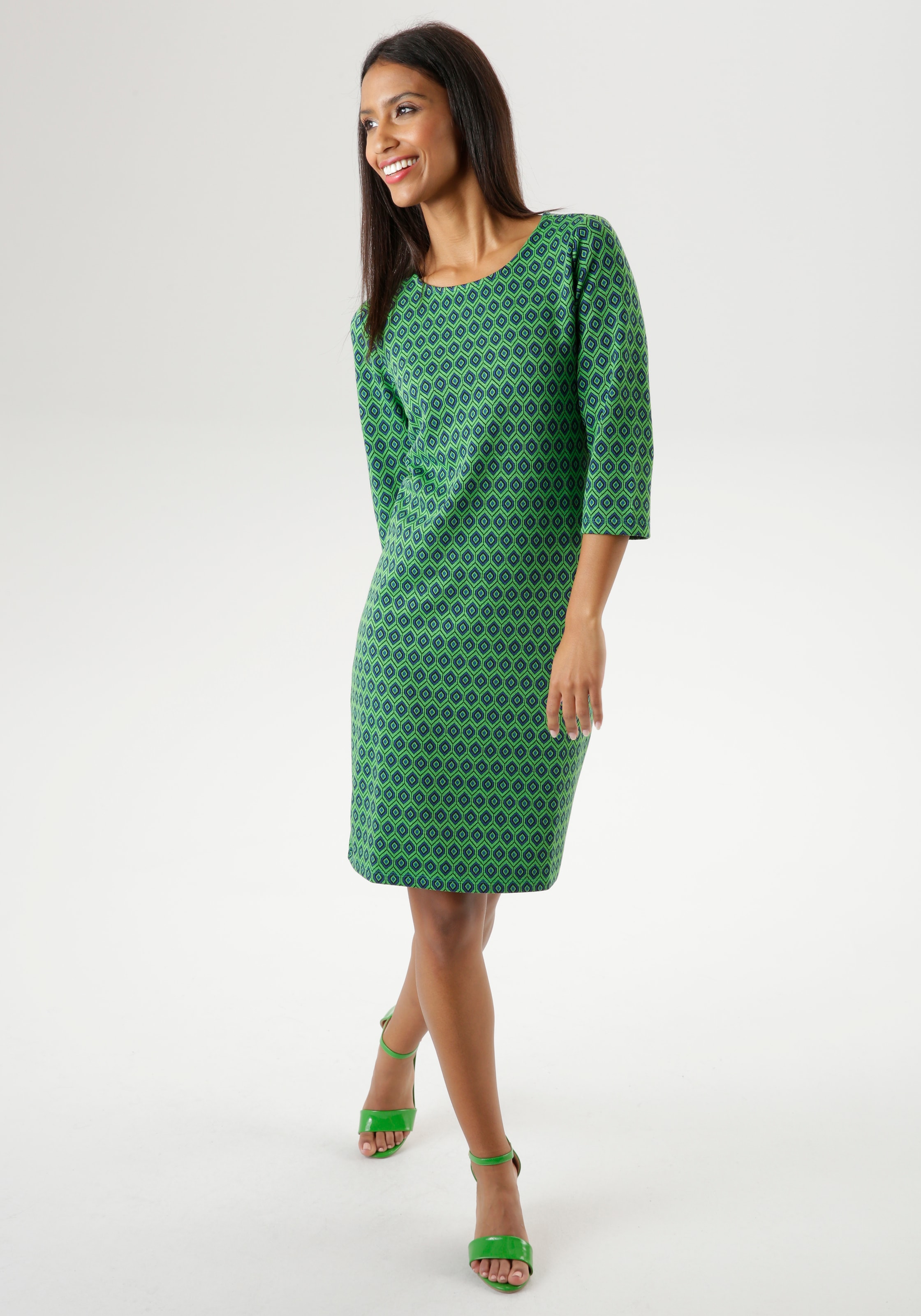 Aniston SELECTED Jerseykleid, mit trendy Retromuster - NEUE KOLLEKTION  online kaufen | I\'m walking | Jerseykleider