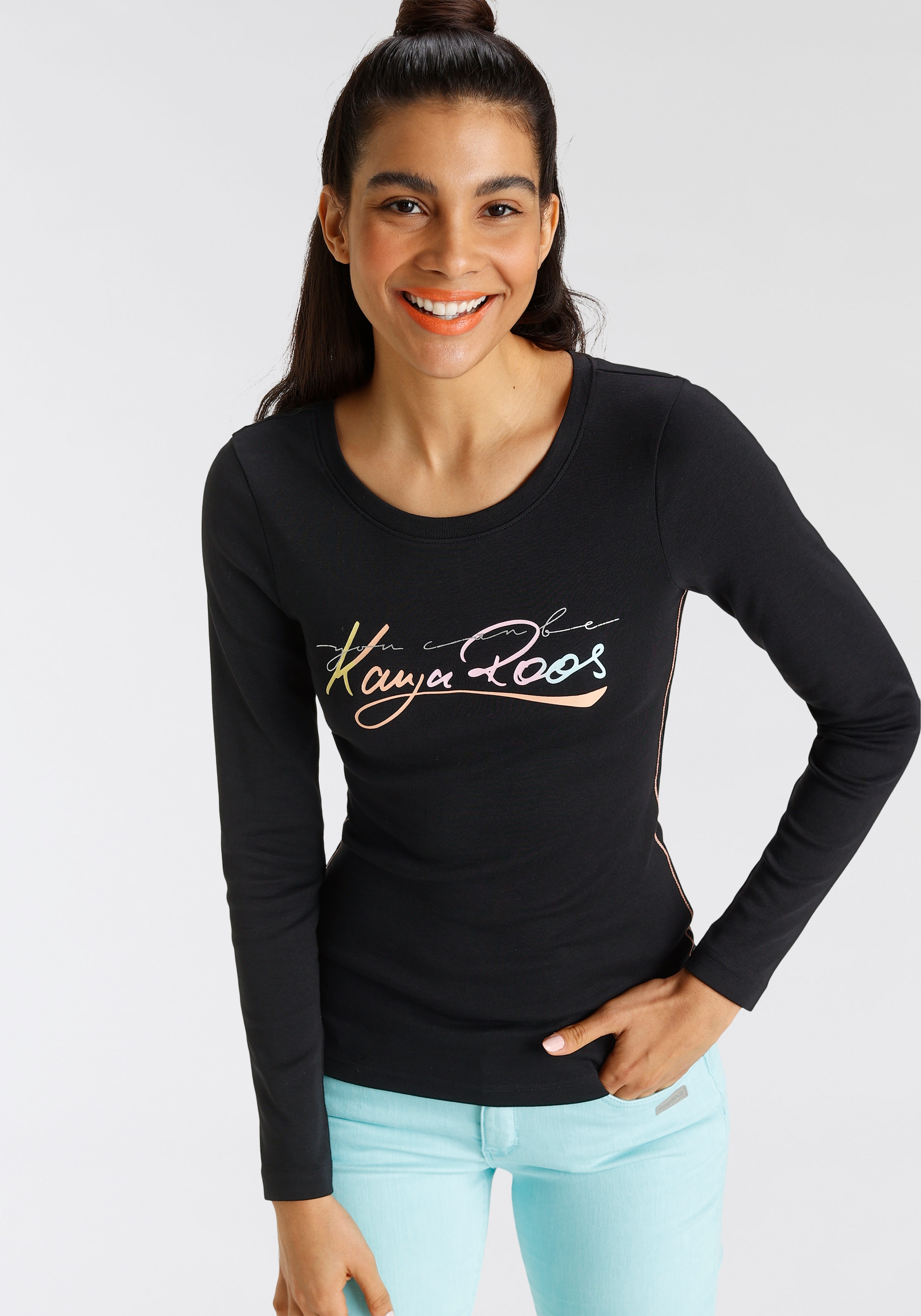 KangaROOS Langarmshirt, mit trendig farbigen Logoschriftzug - NEUE  KOLLEKTION kaufen