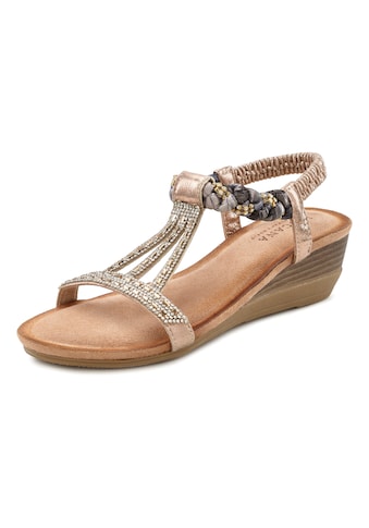 LASCANA Sandalette, mit Schmucksteinen und elastischen Riemen kaufen