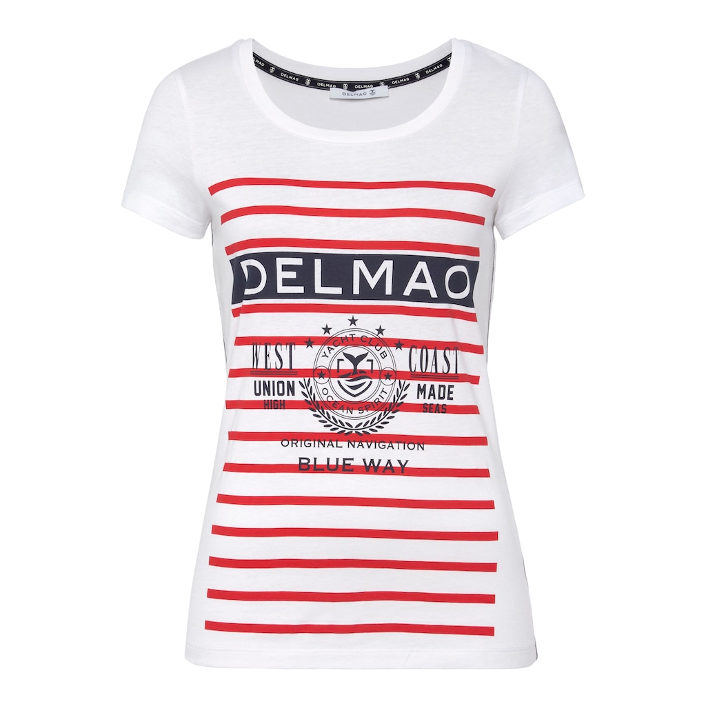 DELMAO Print-Shirt, mit sportivem großen Marken-Logodruck - NEUE MARKE!