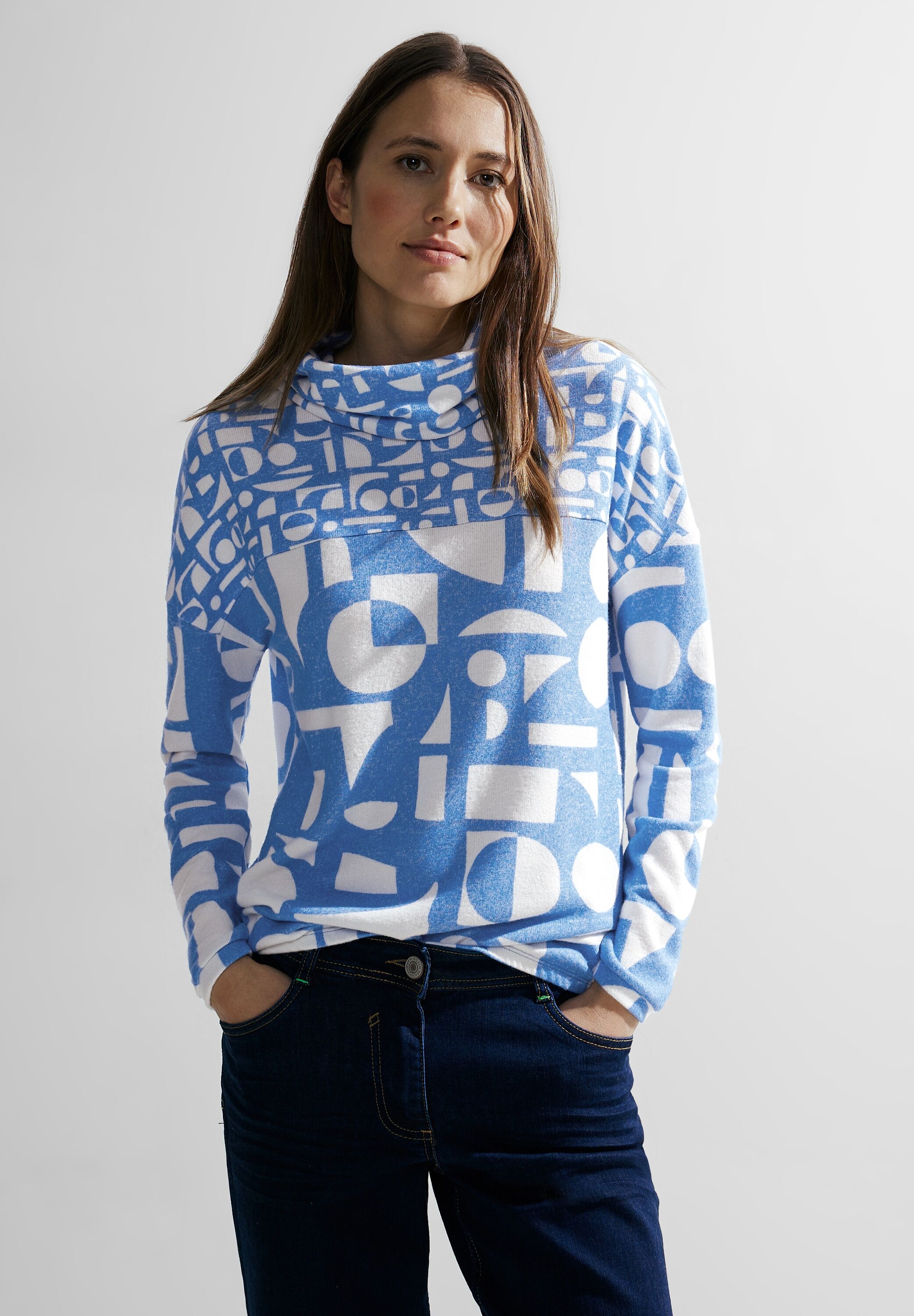 online I\'m | mit walking Stehkragenshirt, grafischem Muster Cecil kaufen