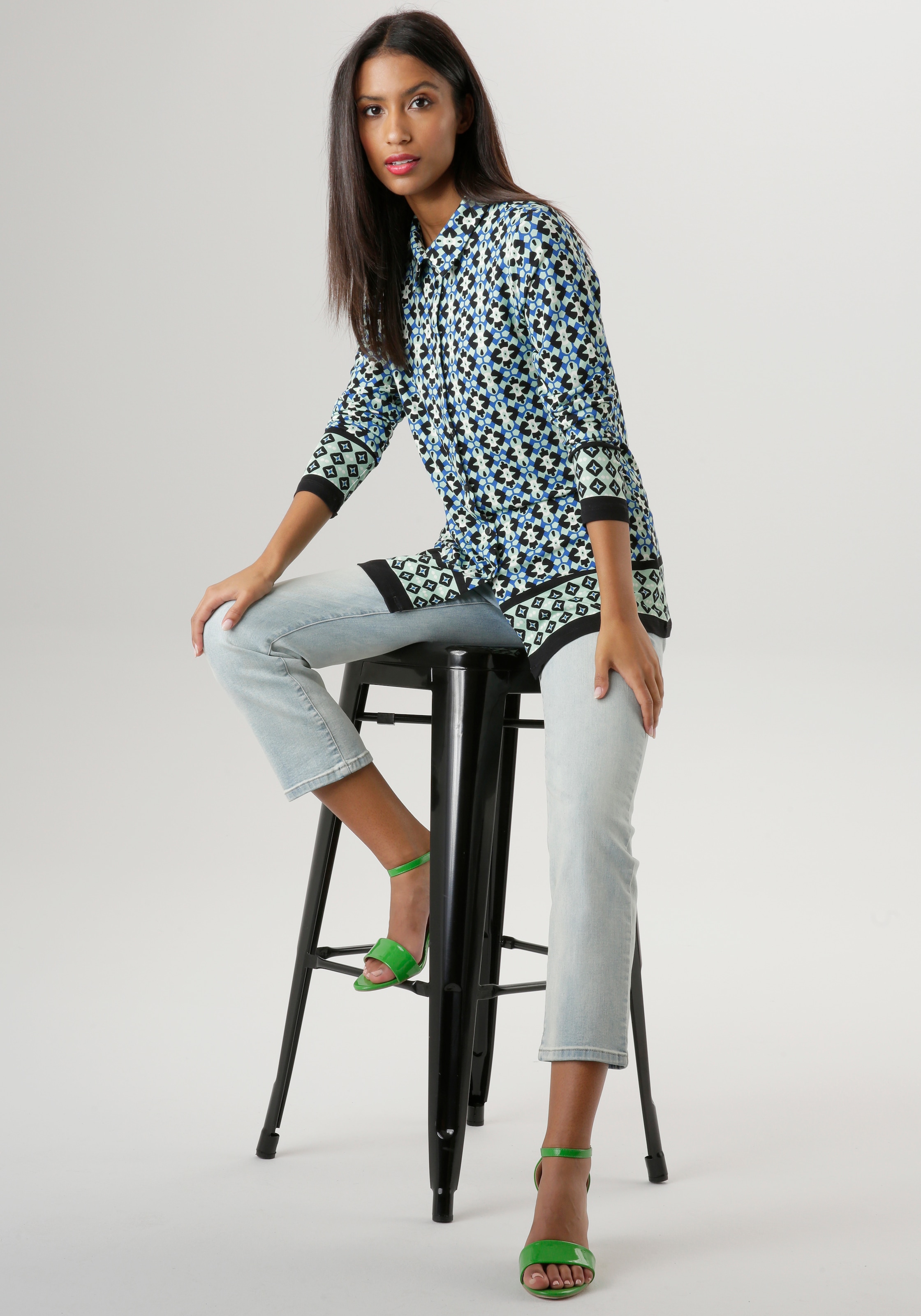 Aniston SELECTED Hemdbluse, in I\'m NEUE - | KOLLEKTION elastischer online walking Jerseyqualität kaufen