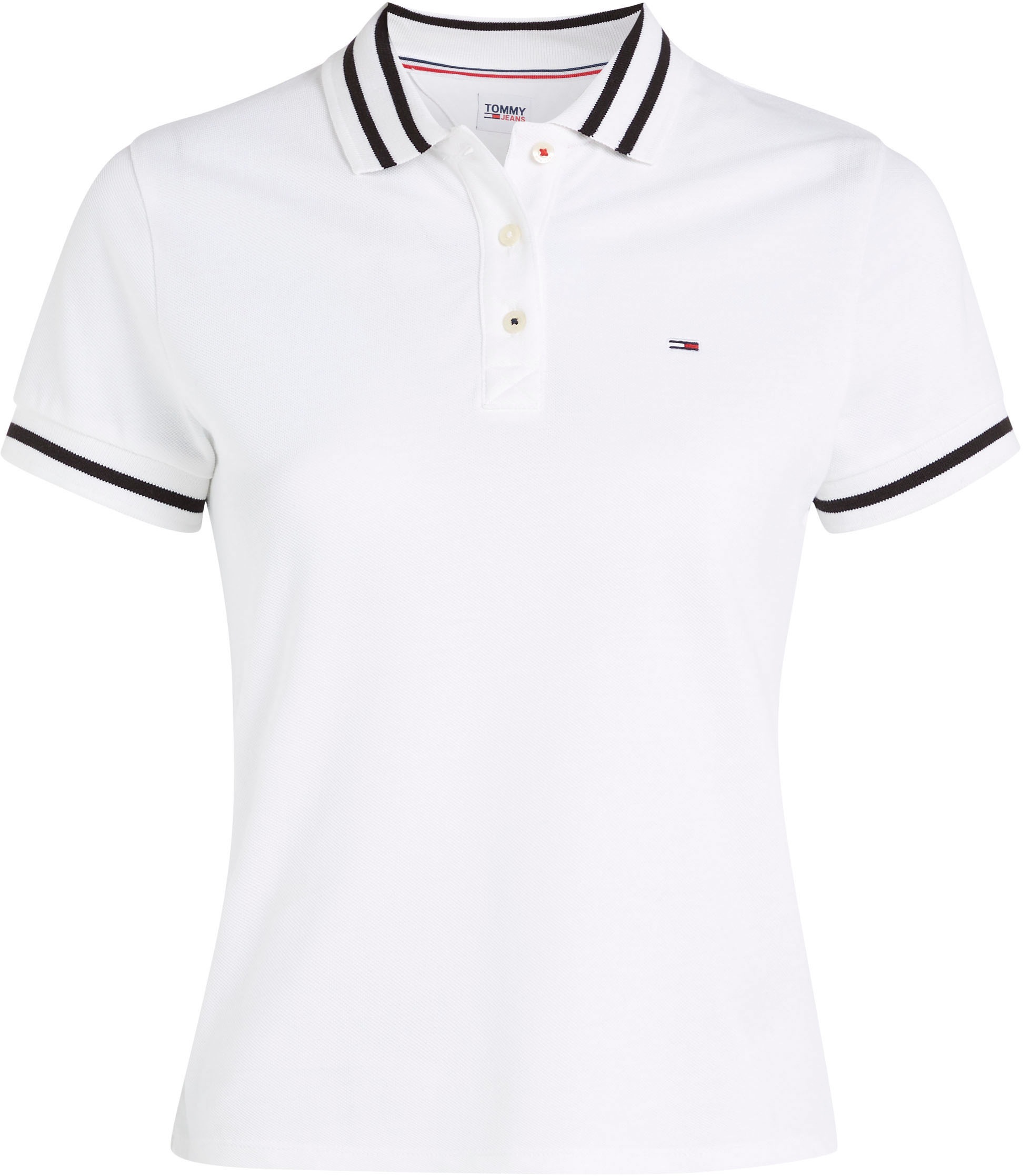 Tommy Jeans Poloshirt Jeans & Kontraststreifen I\'m »TJW TIPPING Label-Flag mit shoppen Tommy POLO«, walking ESSENTIAL 