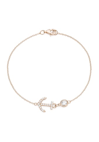 Smart Jewel Armband »Anker mit Zirkonia Steinen, Silber 925 rosé vergoldet« kaufen