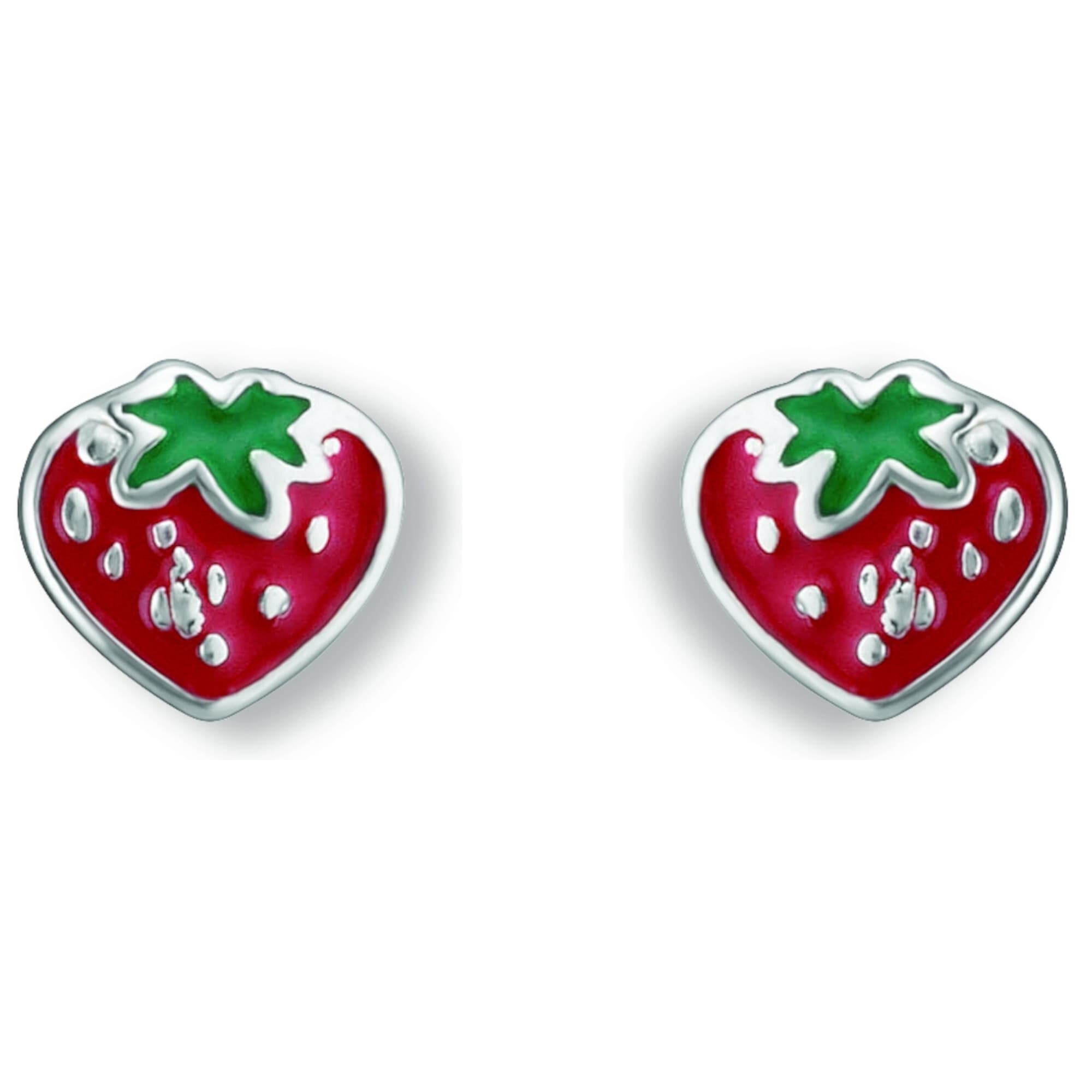 Silber Erdbeere ONE I\'m 925 | Ohrstecker Ohrringe aus Paar »Erdbeere Silber«, Ohrstecker walking Damen Schmuck ELEMENT