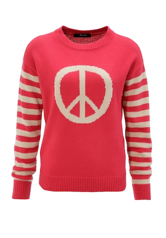 Aniston CASUAL Strickpullover, mit "Peace"-Zeichen und gestreiften Ärmeln - NEUE... kaufen
