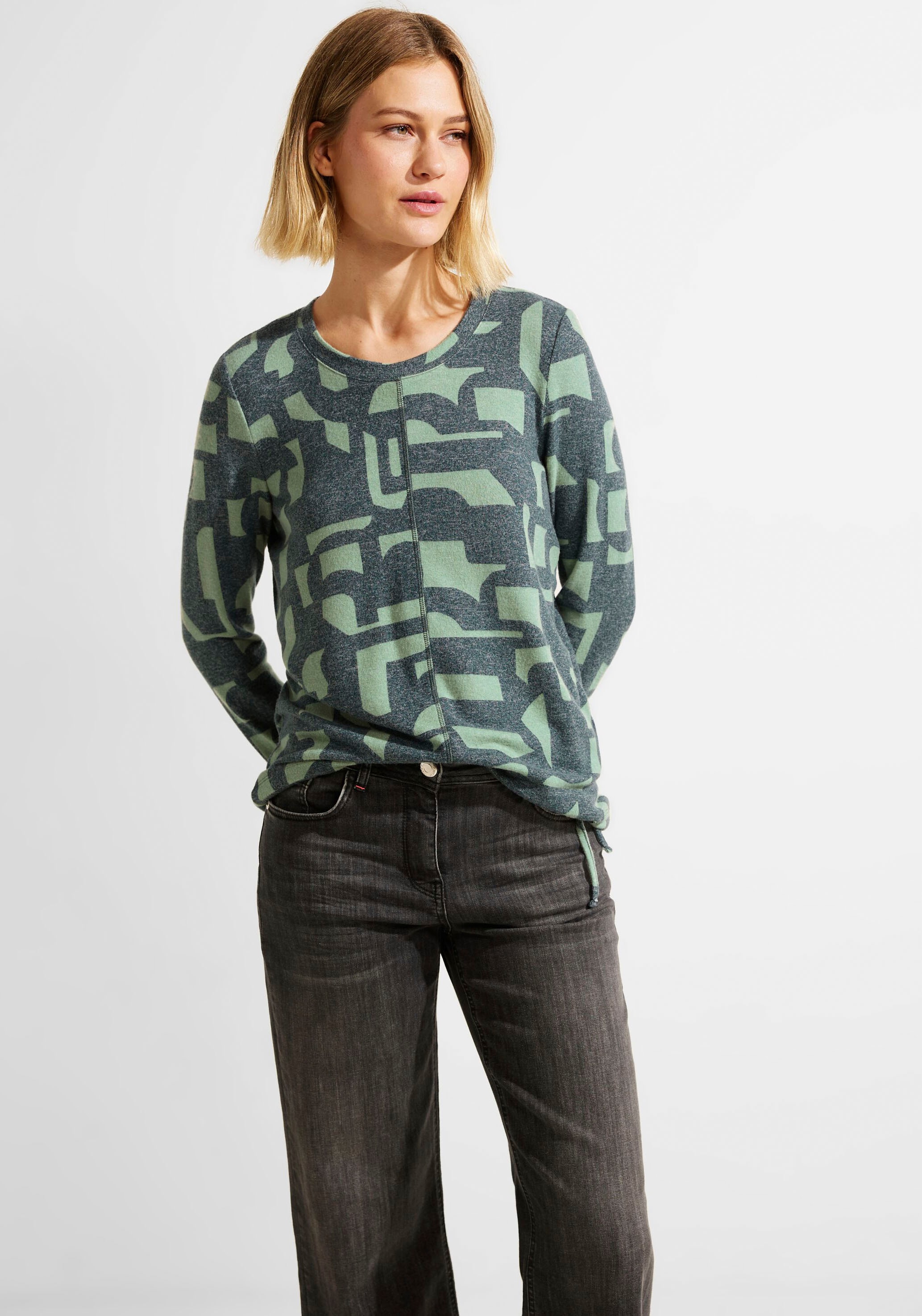 Sweatshirt, online Cecil Buchstabenmuster mit | walking I\'m kaufen