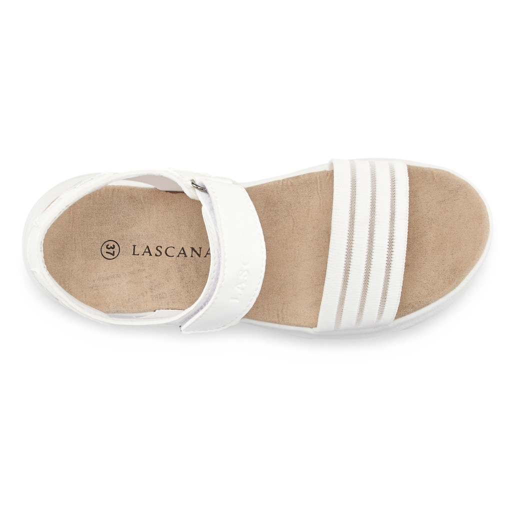 LASCANA Sandale, mit ultraleichter Sohle und komfortablem Klettverschluss VEGAN
