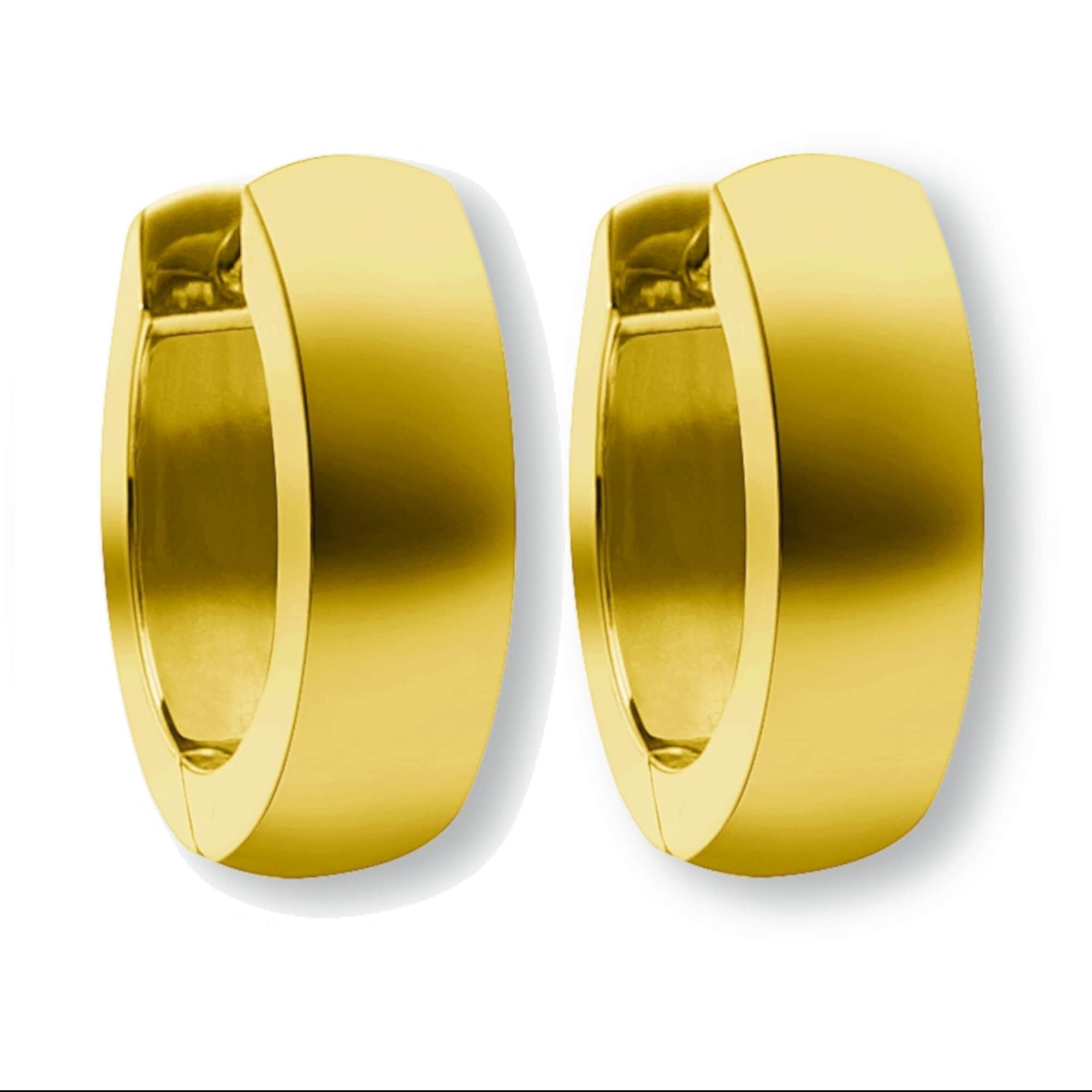 aus Creolen Damen x Schmuck ELEMENT Ø »Ohrringe bestellen 585 Gold Gelbgold Creolen Paar 4,0 mm«, walking | I\'m 12,0 ONE