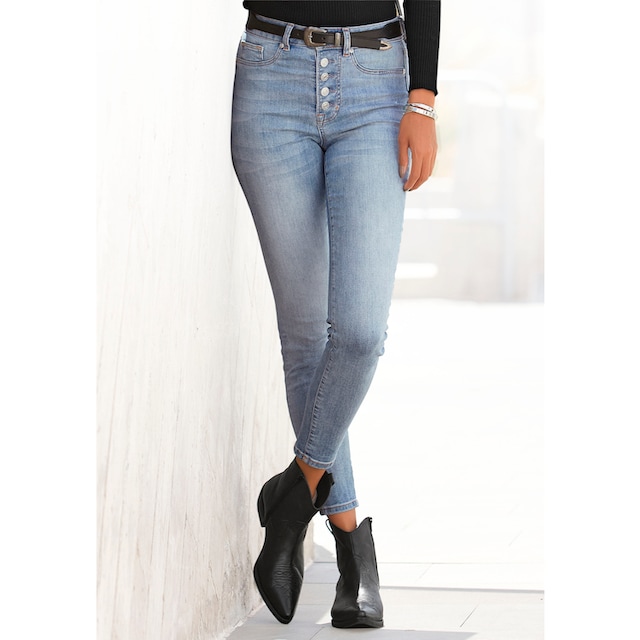 Buffalo High-waist-Jeans, mit modischer Knopfleiste kaufen | I\'m walking