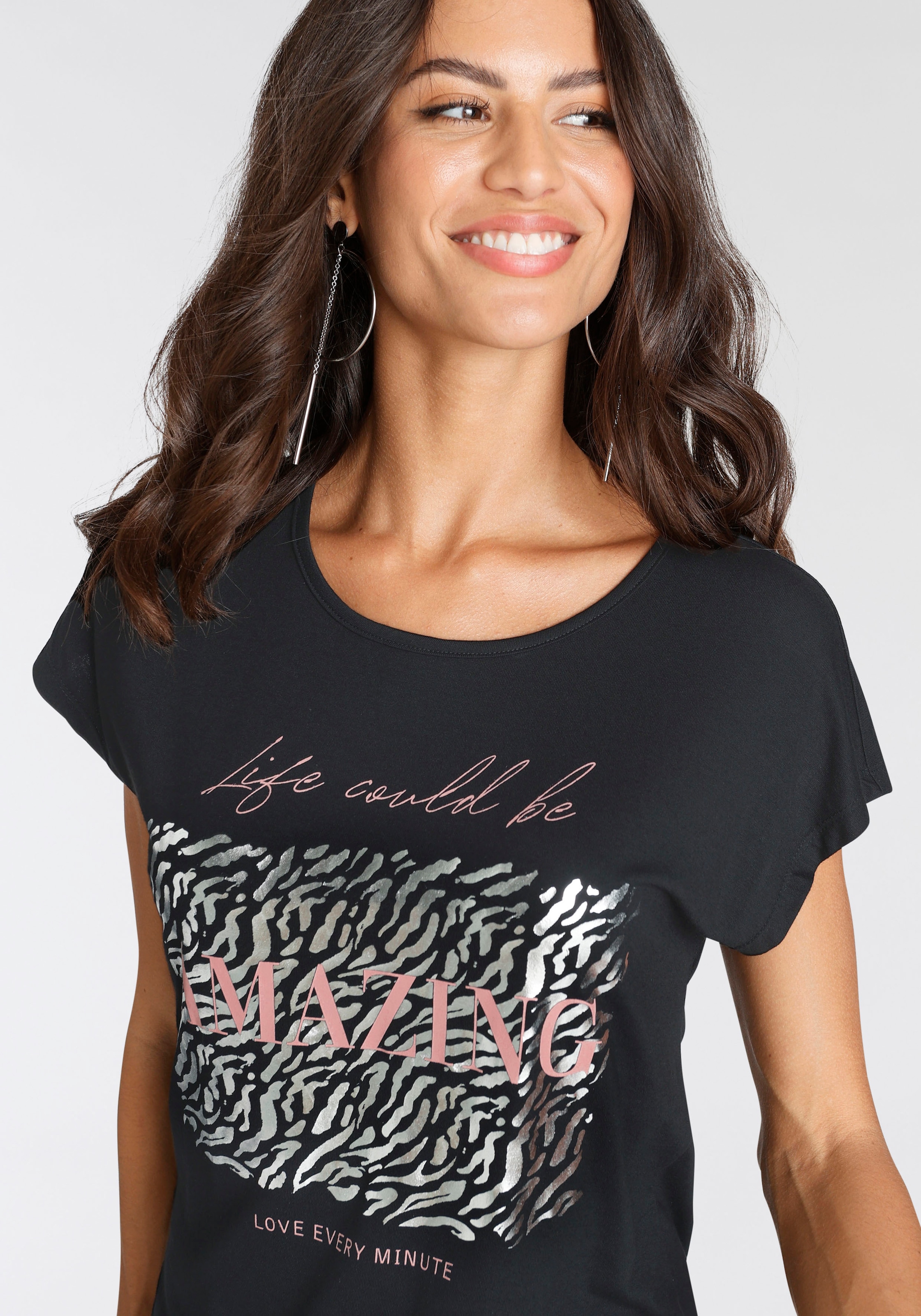 Laura Scott T-Shirt, mit Folienprint modischem kaufen