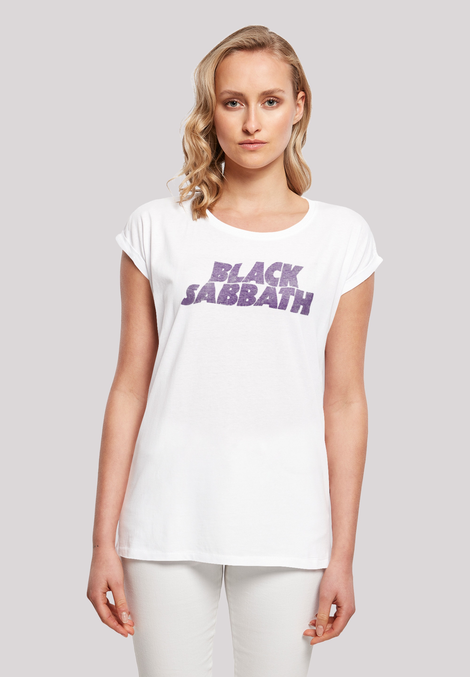 F4NT4STIC T-Shirt »Black Sabbath kaufen Print Wavy Heavy Logo Black«, Metal Band Distressed