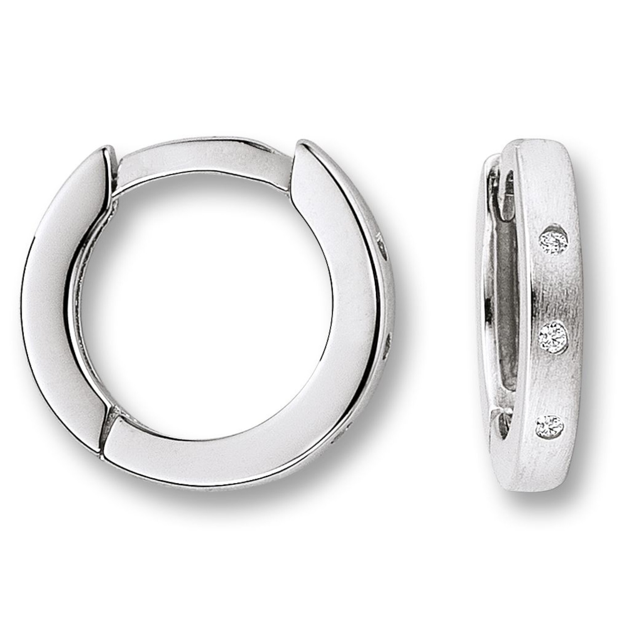 ONE ELEMENT Paar Creolen Zirkonia Ohrringe Creolen aus 925 Silber Ø 12 0 x 1 9 mm Damen Silber Schmuck