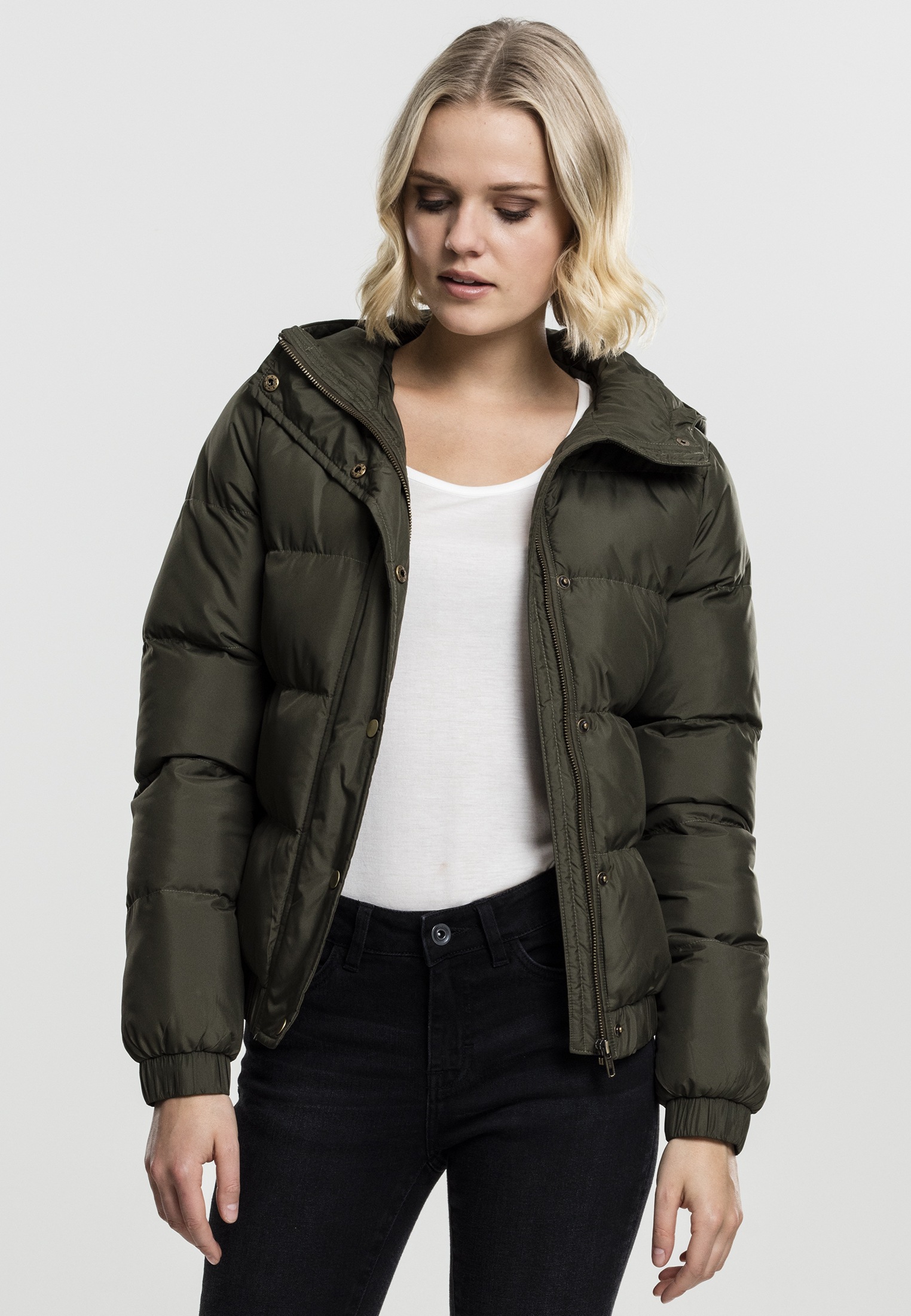 URBAN CLASSICS Winterjacke »Damen Ladies Hooded Puffer Jacket«, (1 St.)  online kaufen | I'm walking
