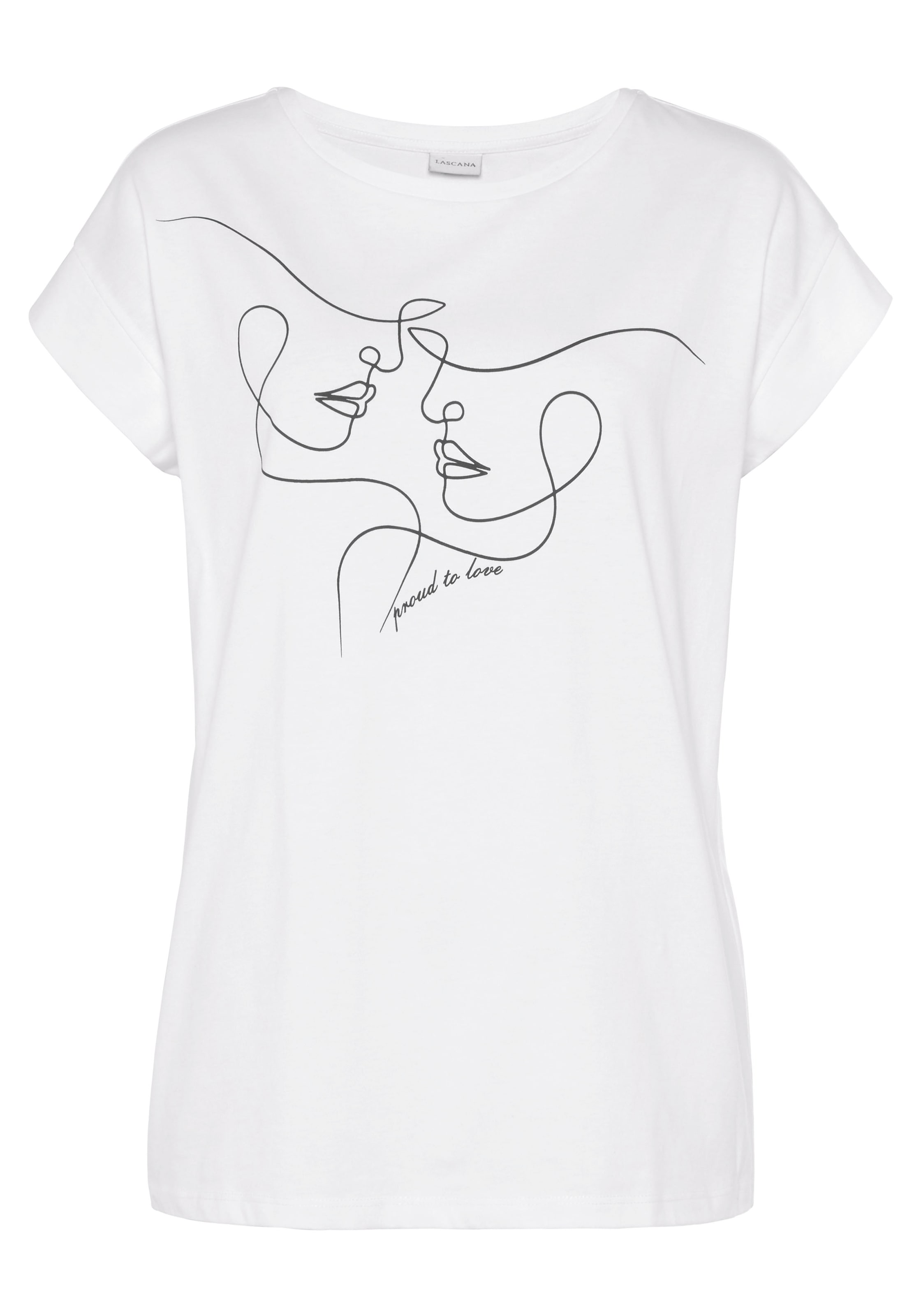 LASCANA Kurzarmshirt, mit Frontdruck, T-Shirt kaufen aus Baumwolle