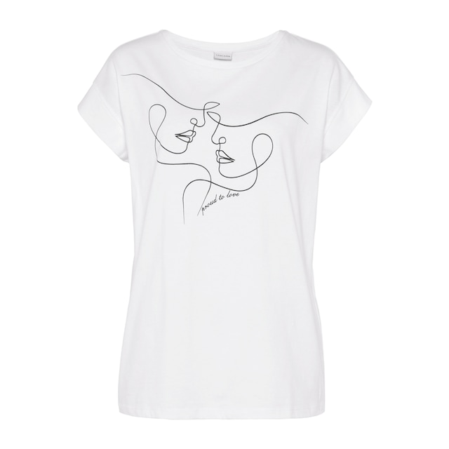 LASCANA Kurzarmshirt, mit Frontdruck, T-Shirt aus Baumwolle kaufen