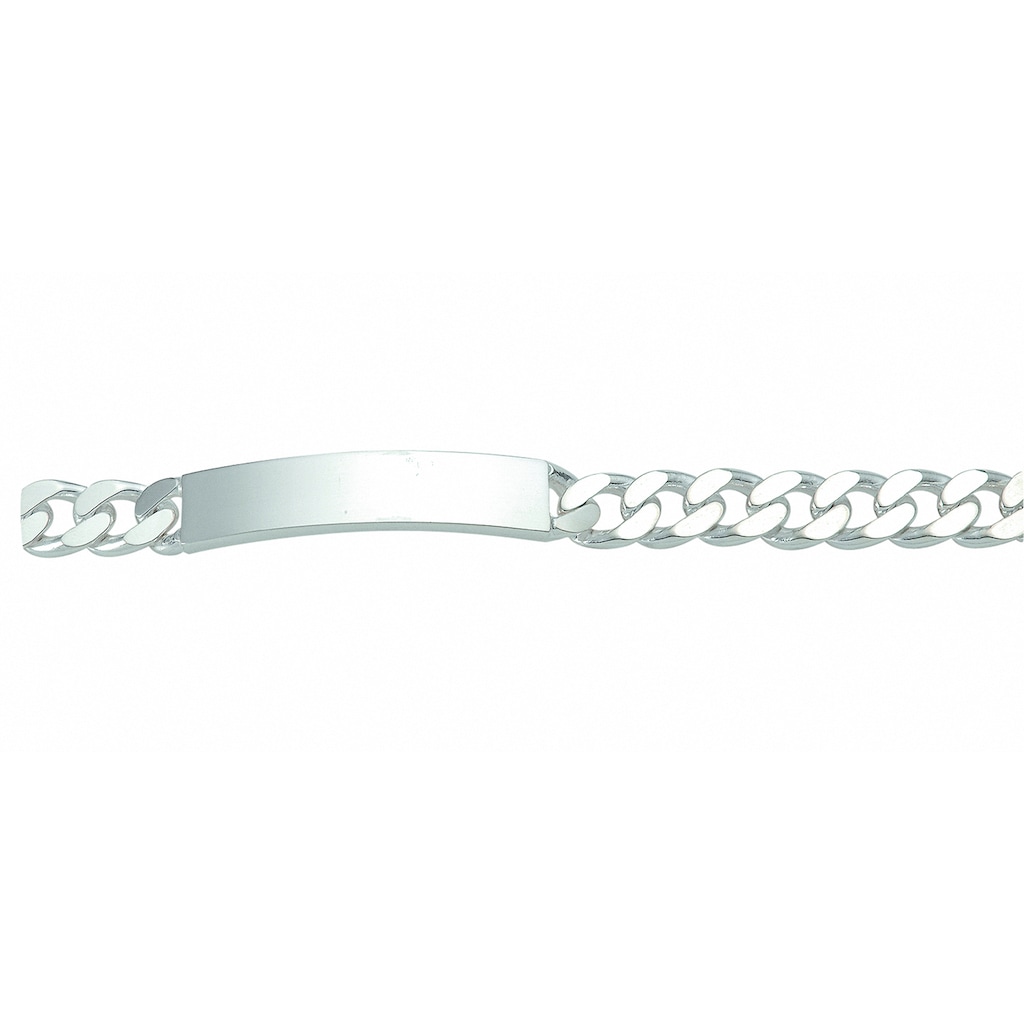 Adelia´s Silberarmband 925 Silber Flach Panzer Armband 21 cm 925 Sterling Silber Silberschmuck für Damen
