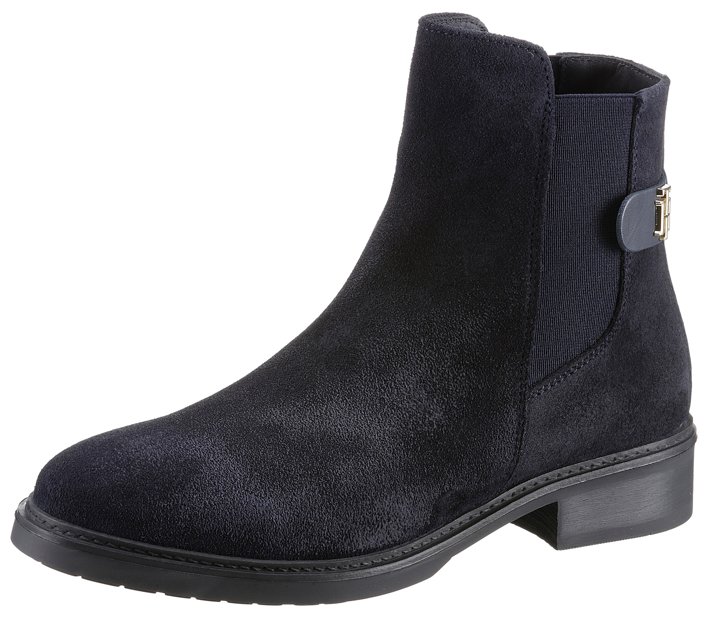 Tommy Hilfiger Chelseaboots »TH SUEDE FLAT BOOT«, mit TH-Logoelement, schmale Form kaufen
