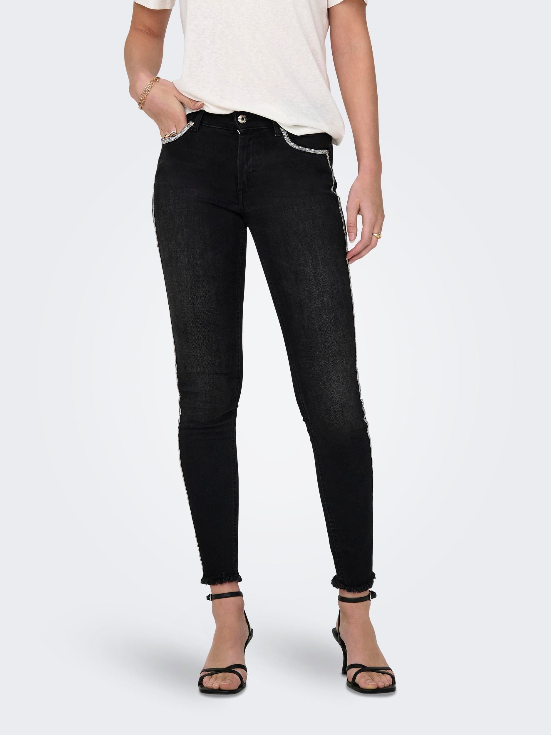 ONLY Skinny-fit-Jeans »ONLBLUSH MW SKINNY DECO ANK RW REA0918« online  kaufen | I\'m walking | Stretchjeans