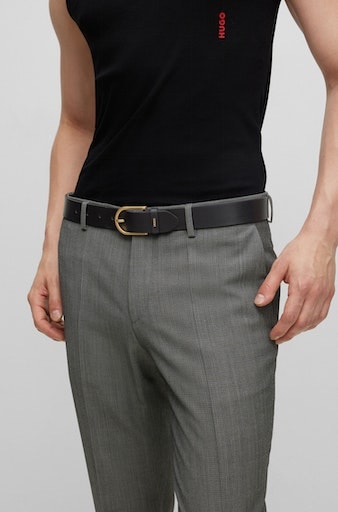 I\'m Belt Boss-Prägung online walking mit kontrastfarbener Verschluss am HUGO Ledergürtel »Zoey | 3,5cm«, kaufen