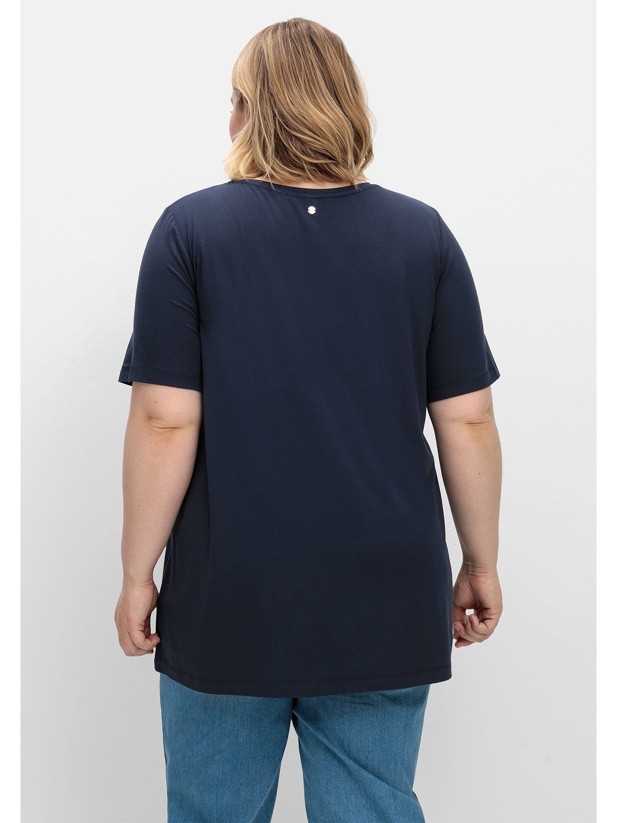 Sheego Rundhalsshirt »Große Größen«, in A-Linie, mit Falten am Ausschnitt  bestellen | I'm walking