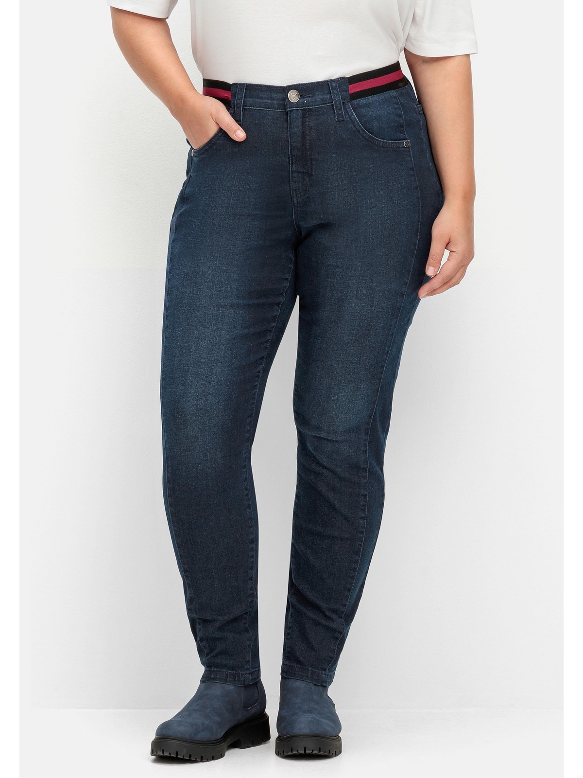 Sheego Stretch-Jeans »Große Größen«, mit gestreiftem, elastischen Bund |  I\'m walking