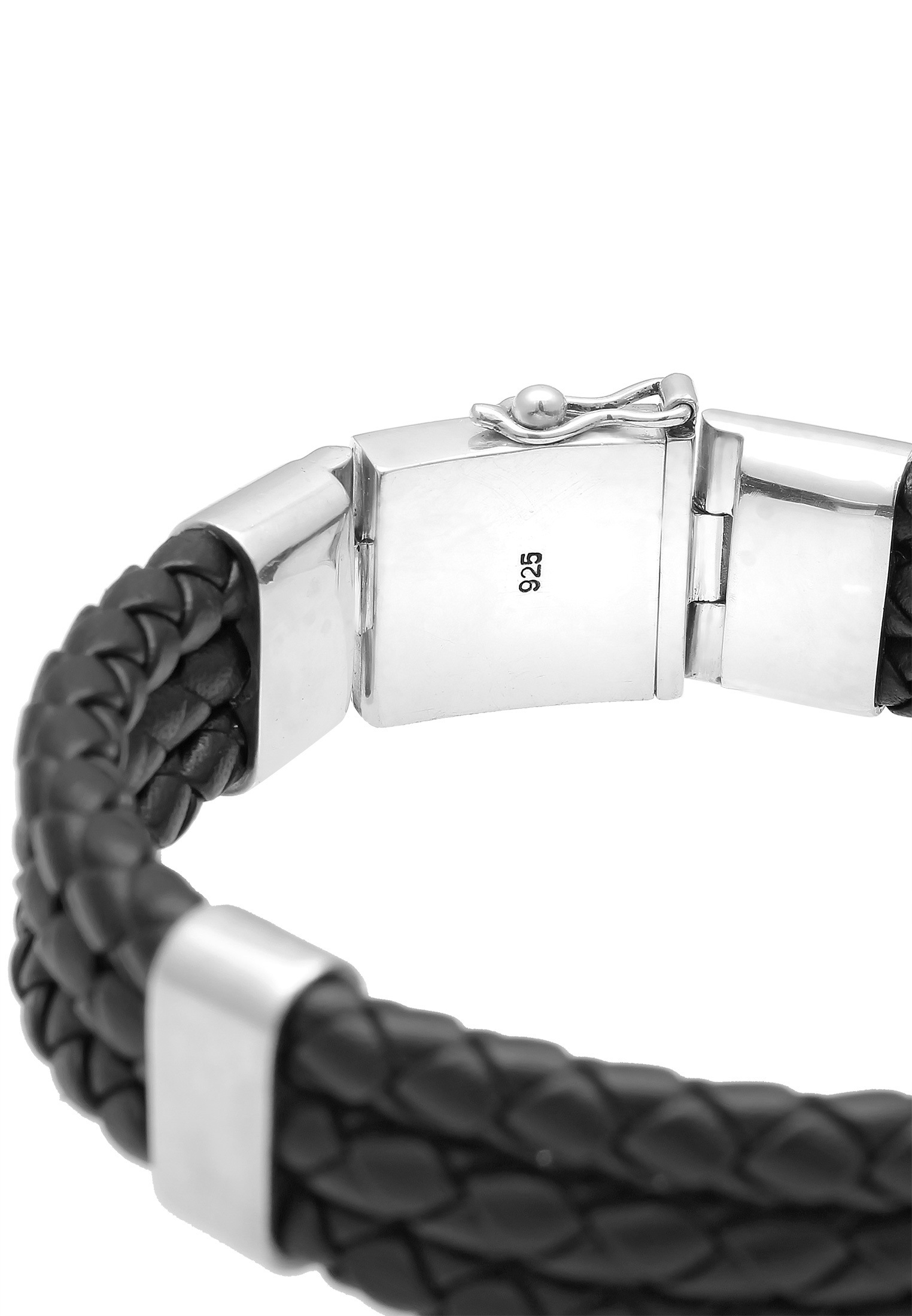 Kuzzoi Armband »Leder walking | 925er I\'m Silber« Kastenverschluss Geflochten kaufen