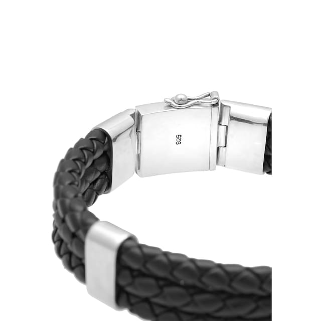 Kuzzoi Armband »Leder I\'m Kastenverschluss walking kaufen Geflochten | Silber« 925er