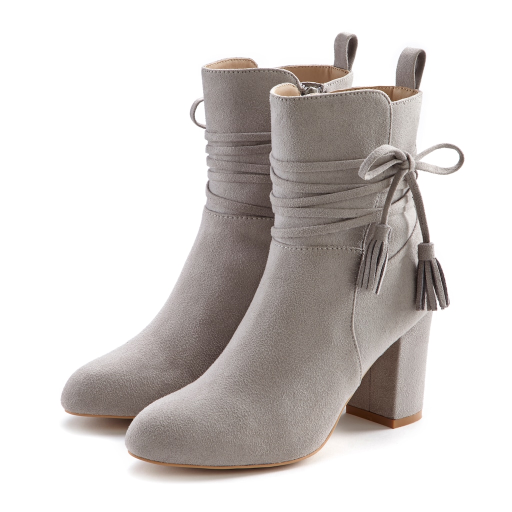 LASCANA Stiefelette, High-Heel-Stiefelette, Ankle Boots, Stiefel mit Blockabsatz