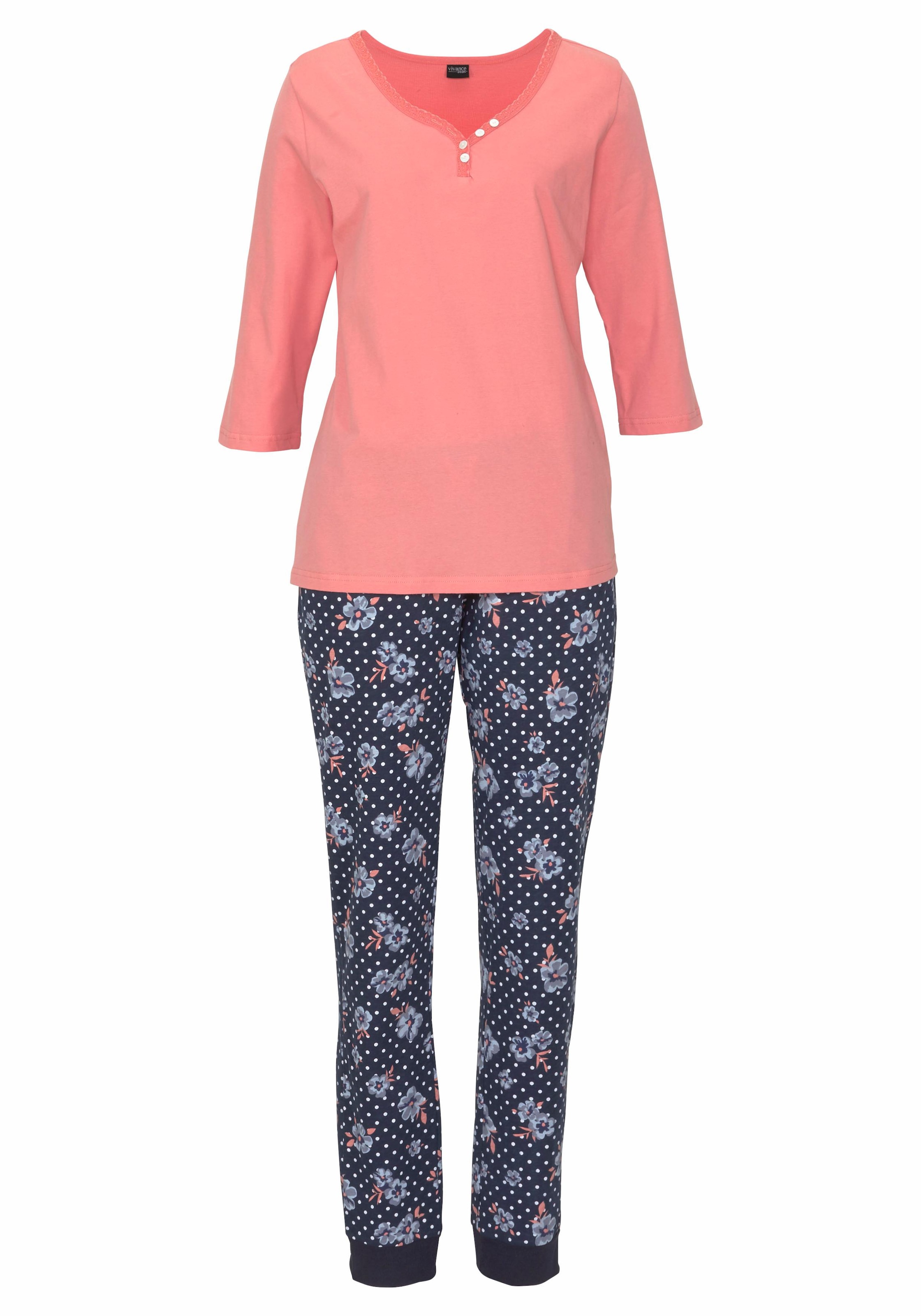 H.I.S Pyjama, (2 tlg., 1 Stück), mit 3/4-Arm und Knopfleiste kaufen