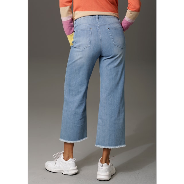 7/8-Jeans, Aniston | mit Beinabschluss CASUAL I\'m kaufen ausgefranstem walking leicht