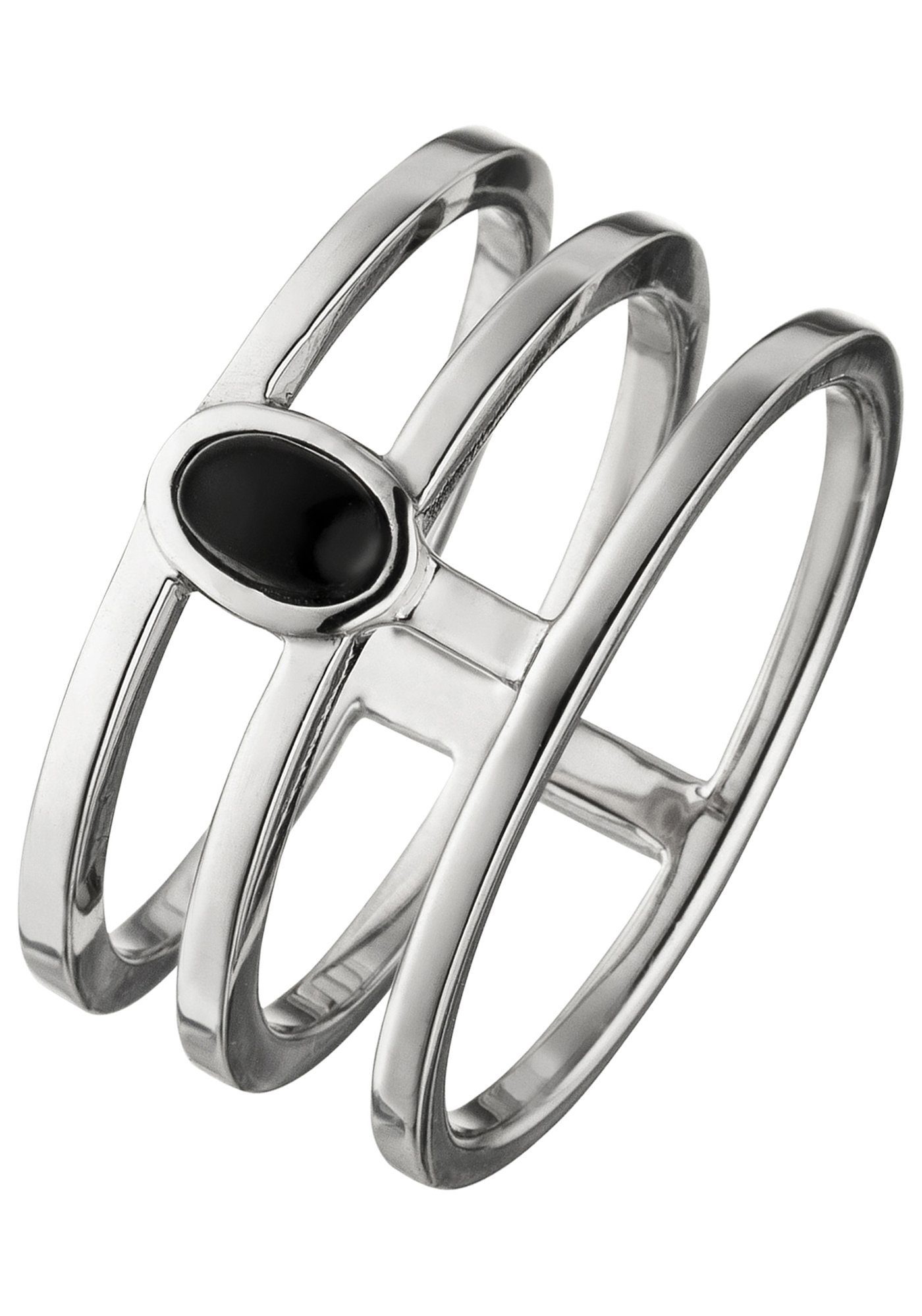 JOBO Silberring, 3-reihig 925 Silber mit Onyx kaufen