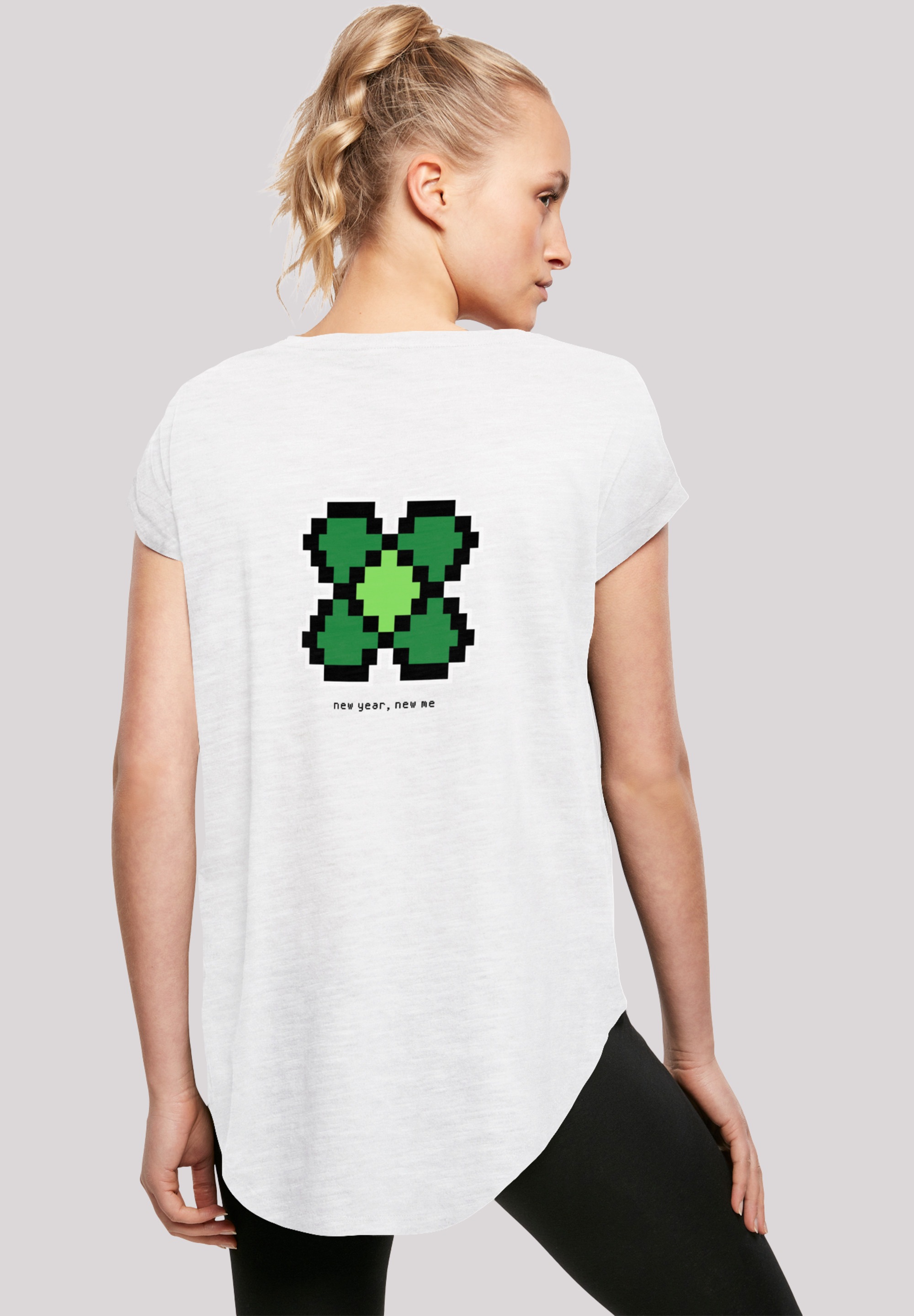 F4NT4STIC T-Shirt »Silvester Happy New Year Pixel Kleeblatt«, Print shoppen