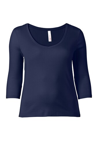 Sheego 3/4-Arm-Shirt »Shirt«, mit 3/4-Arm und V-Ausschnitt kaufen