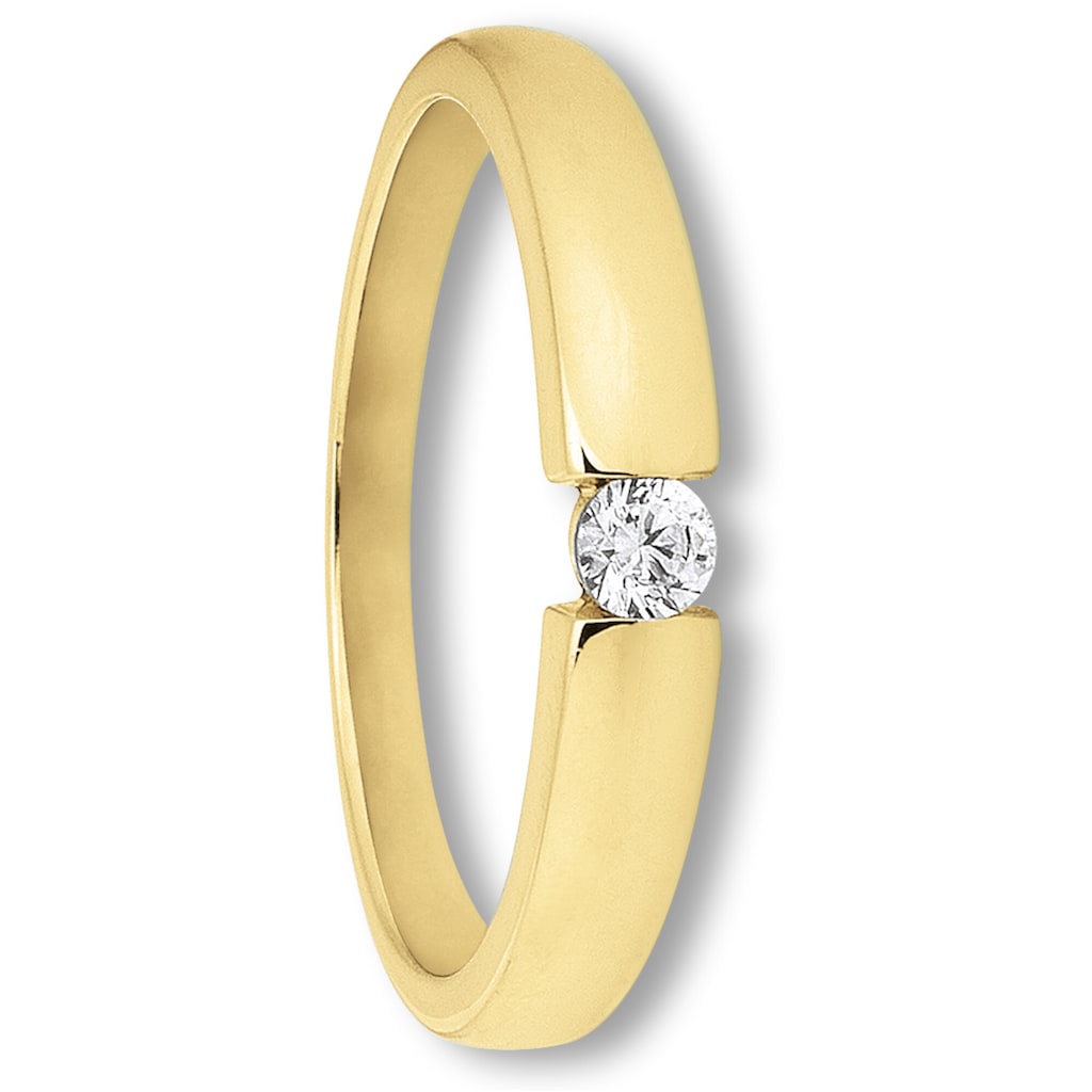 ONE ELEMENT Goldring Zirkonia Ring aus 333 Gelbgold Damen Gold Schmuck