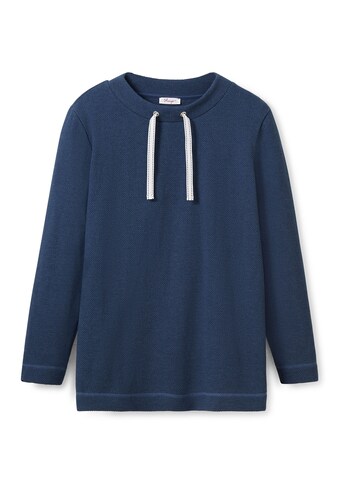 Sheego Sweatshirt »Sweatshirt«, aus Waffelpiqué, Tunnelzug am Ausschnitt kaufen
