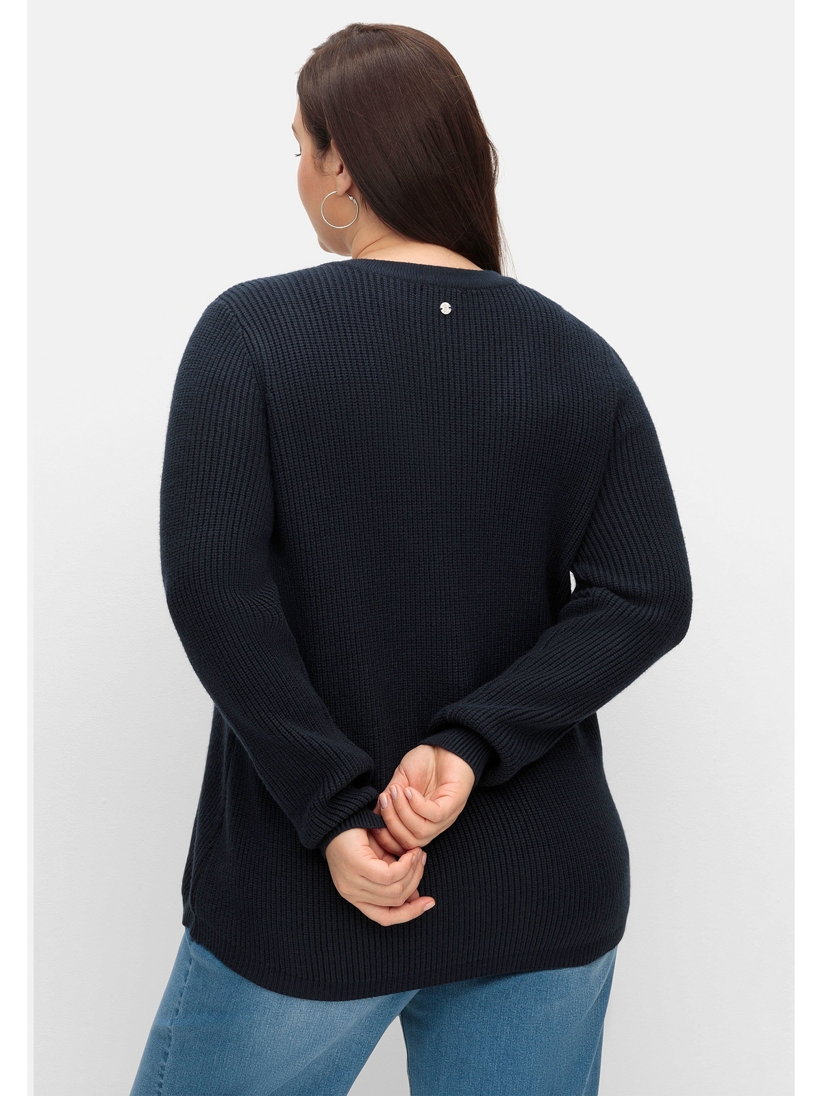 Sheego V-Ausschnitt-Pullover »Große Größen«, im Patentstrickmuster online  kaufen | I'm walking