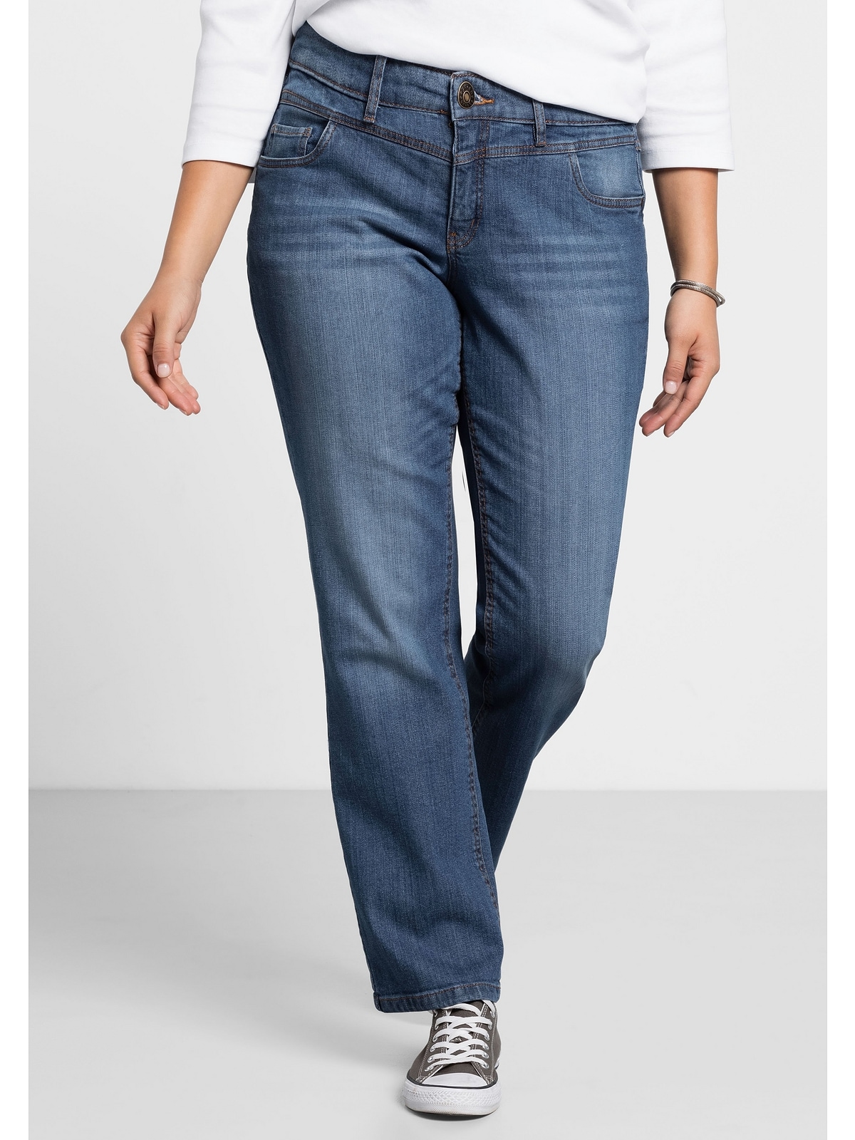 Sheego Stretch-Jeans »Große walking Used-Effekten | »Die Größen«, mit I\'m Gerade« kaufen