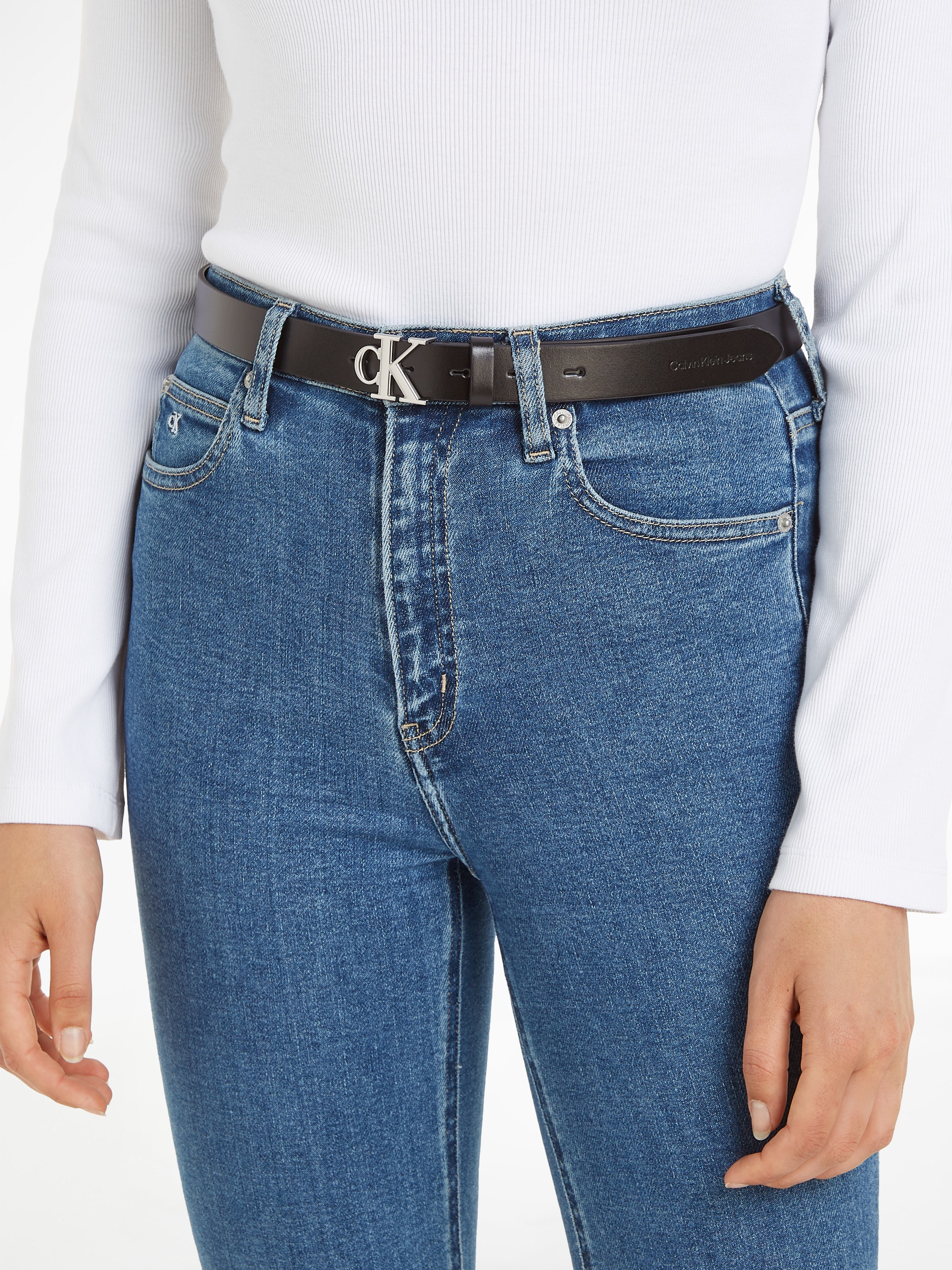 Calvin Klein Jeans Ledergürtel »ROUND MONO PLAQUE LTHR BELT 25MM« online  kaufen | I\'m walking