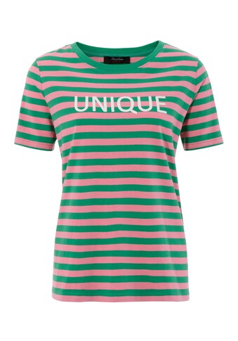 Aniston CASUAL T-Shirt, im Streifen-Dessin und "unique"-Schriftzug kaufen