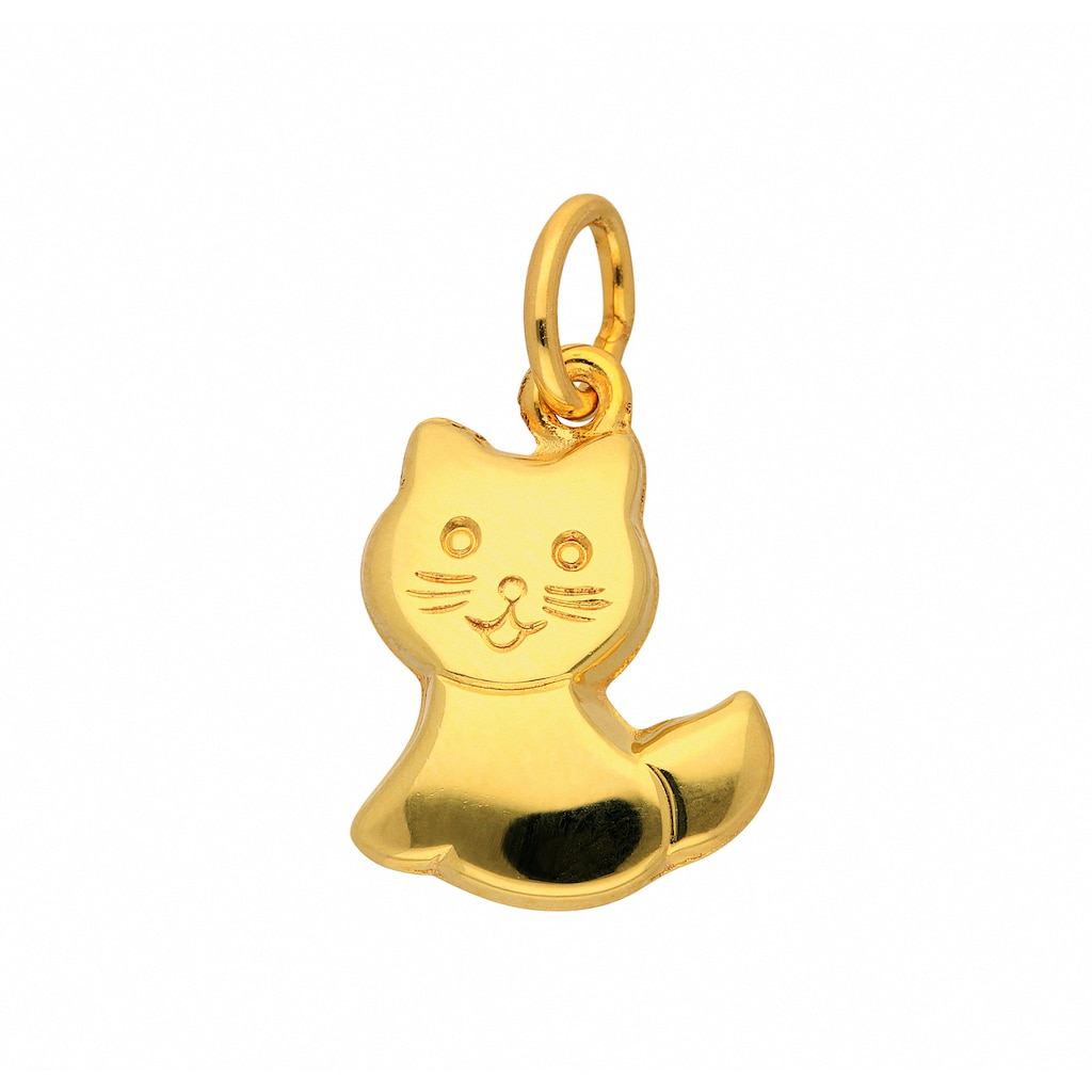 Adelia´s Kette mit Anhänger 333 Gold Anhänger Katze Schmuckset - Set mit Halskette