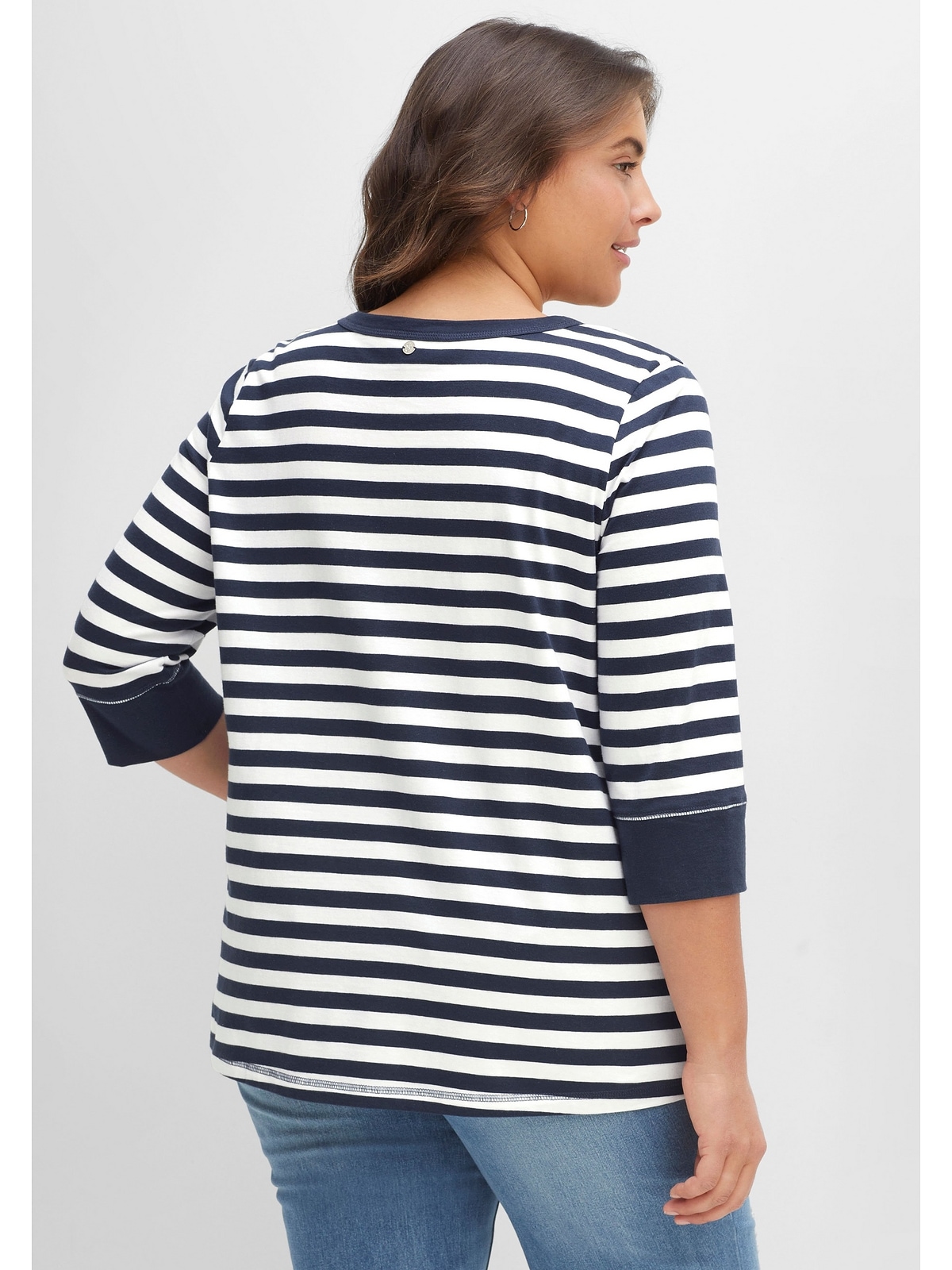 Sheego 3/4-Arm-Shirt »Große Größen«, aus reiner Baumwolle kaufen | V-Shirts