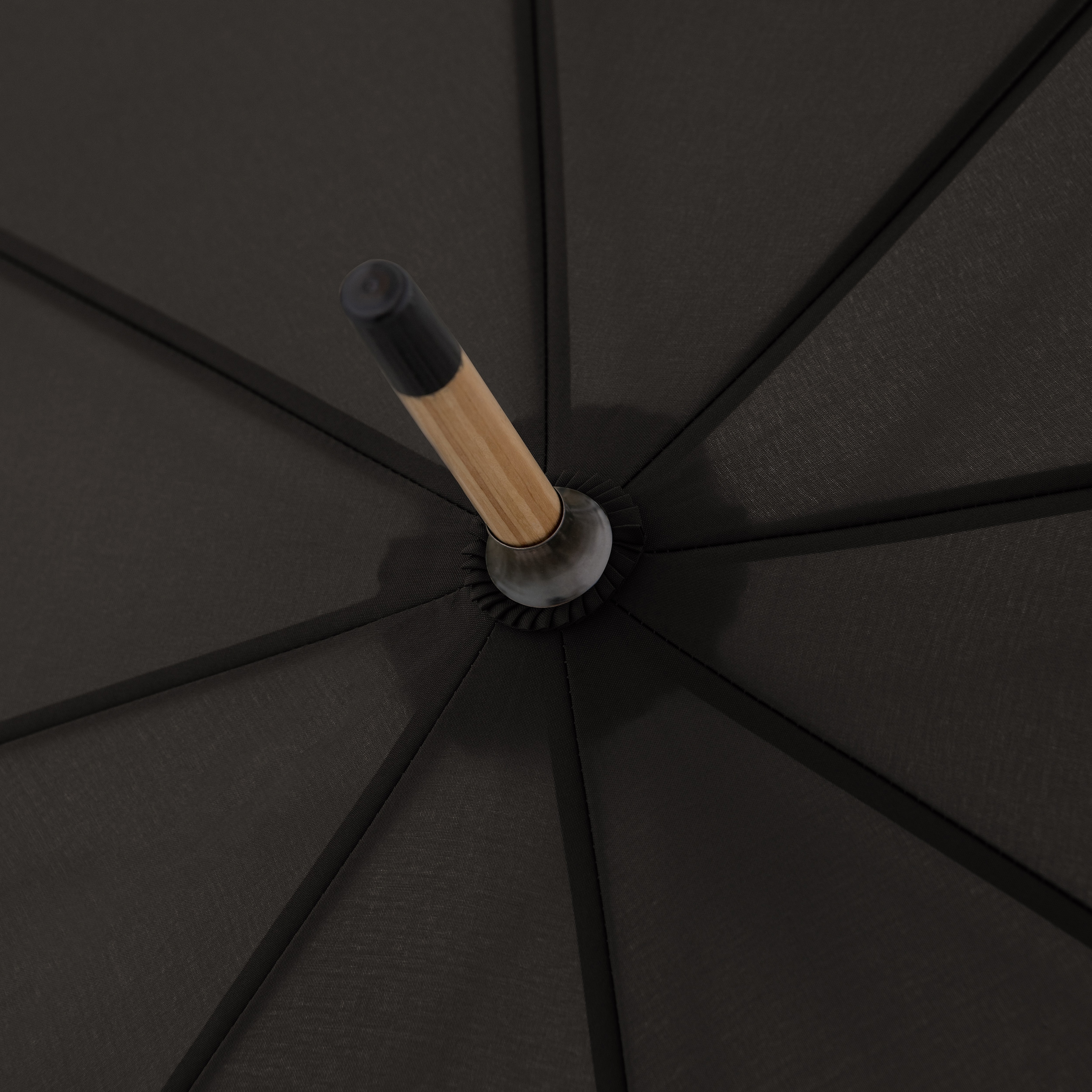 doppler® Stockregenschirm »nature Long, simple black«, aus recyceltem  Material mit Schirmgriff aus Holz online kaufen | I'm walking