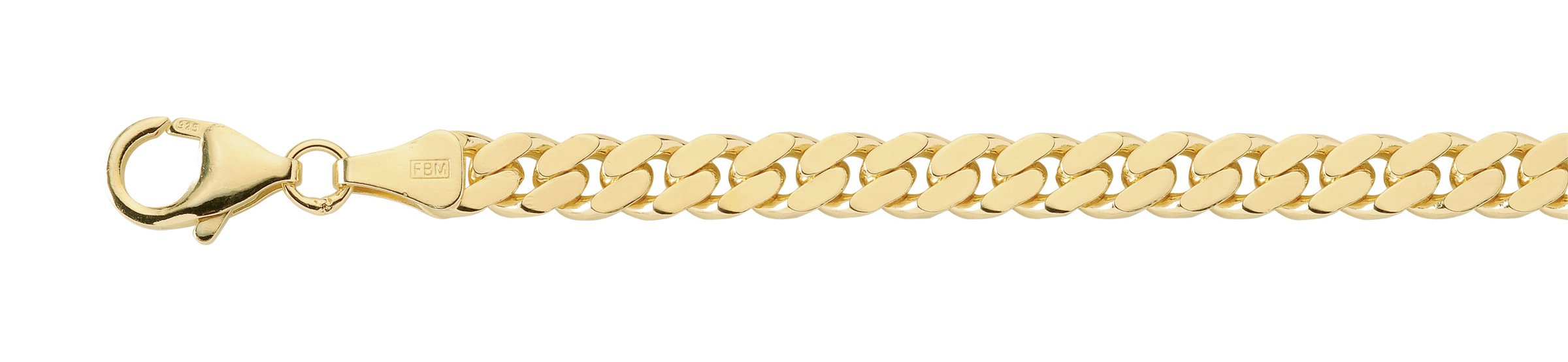 Adelia´s Silberkette »vergoldet Flach Panzer Halskette 50 cm Ø 6,7 mm«,  Silberschmuck für Damen online kaufen | I'm walking