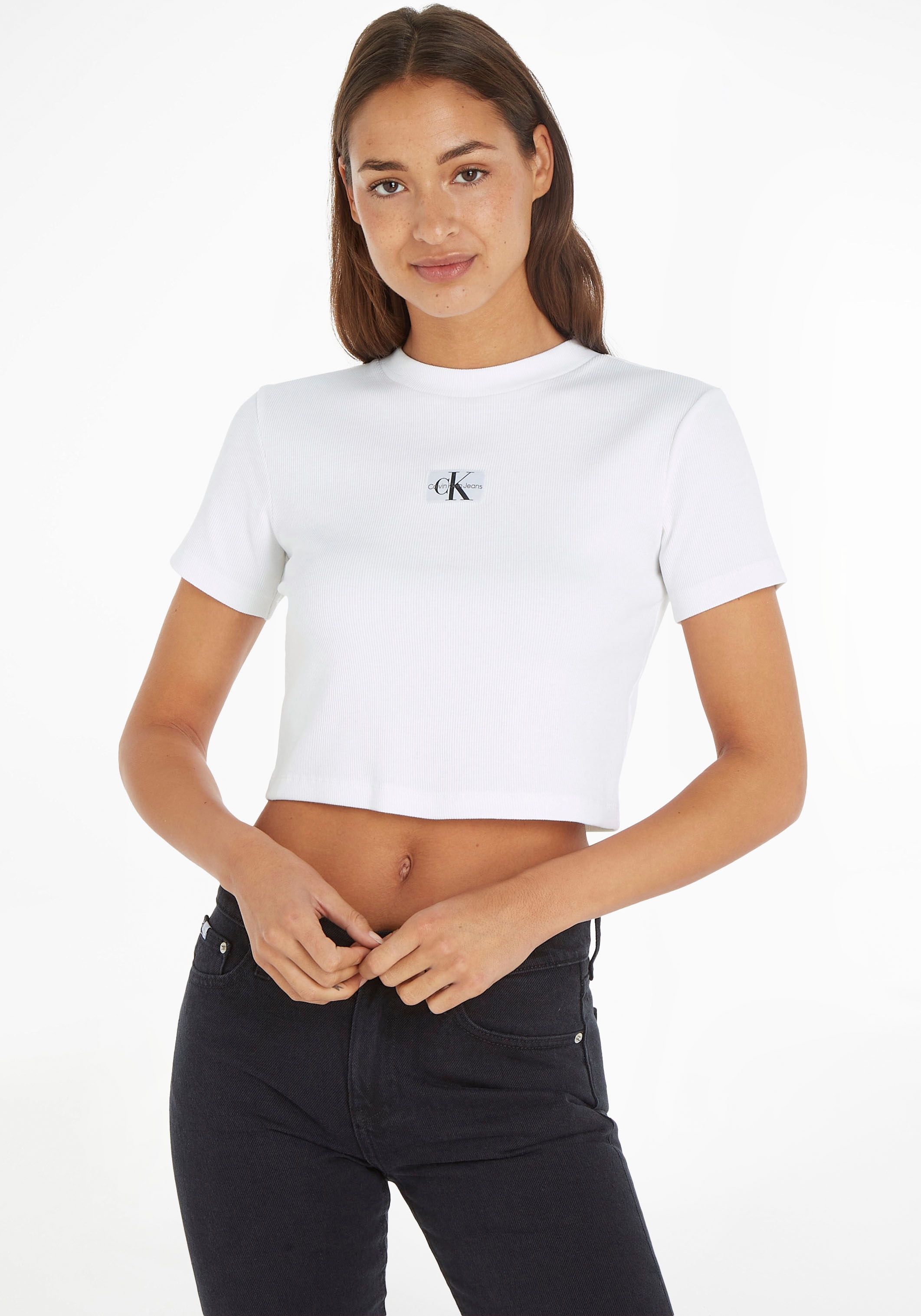 Calvin Klein Jeans T-Shirt »WASH RIB MIX BOYFRIEND TEE«, aus reiner  Baumwolle bestellen