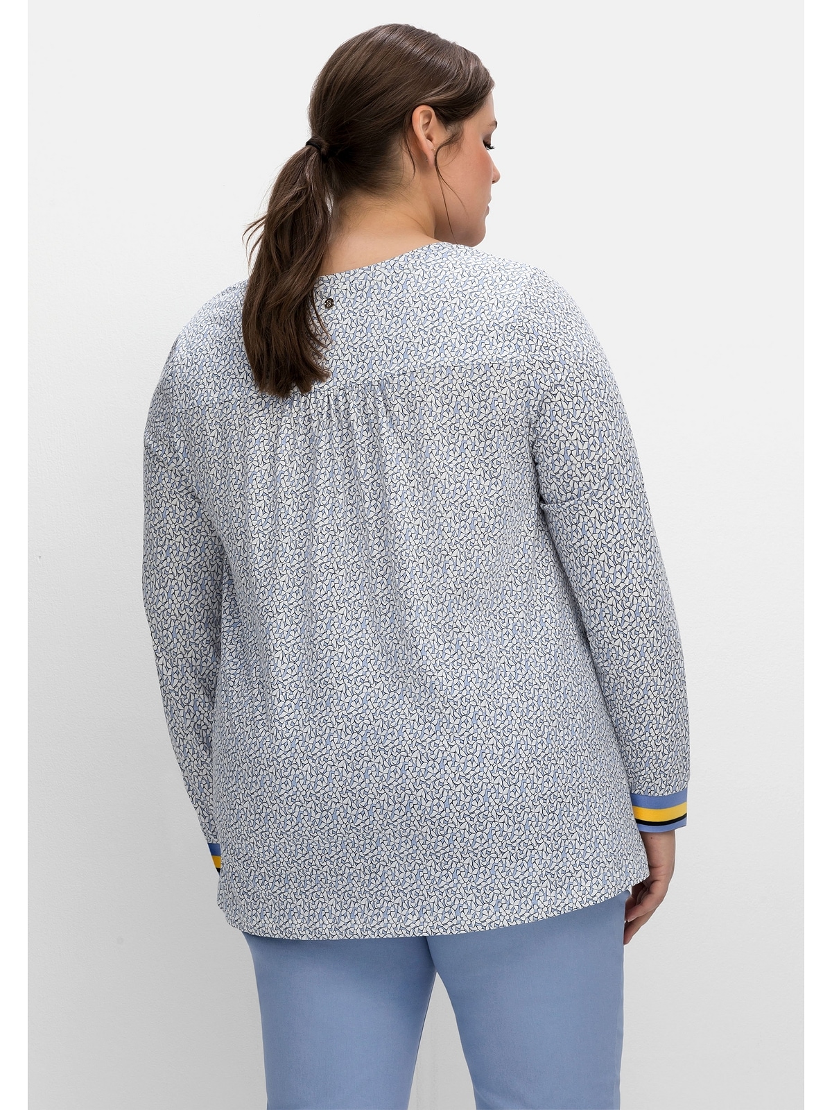 Langarmshirt »Große in Sheego mit Größen«, Minimal-Alloverdruck A-Linie, shoppen